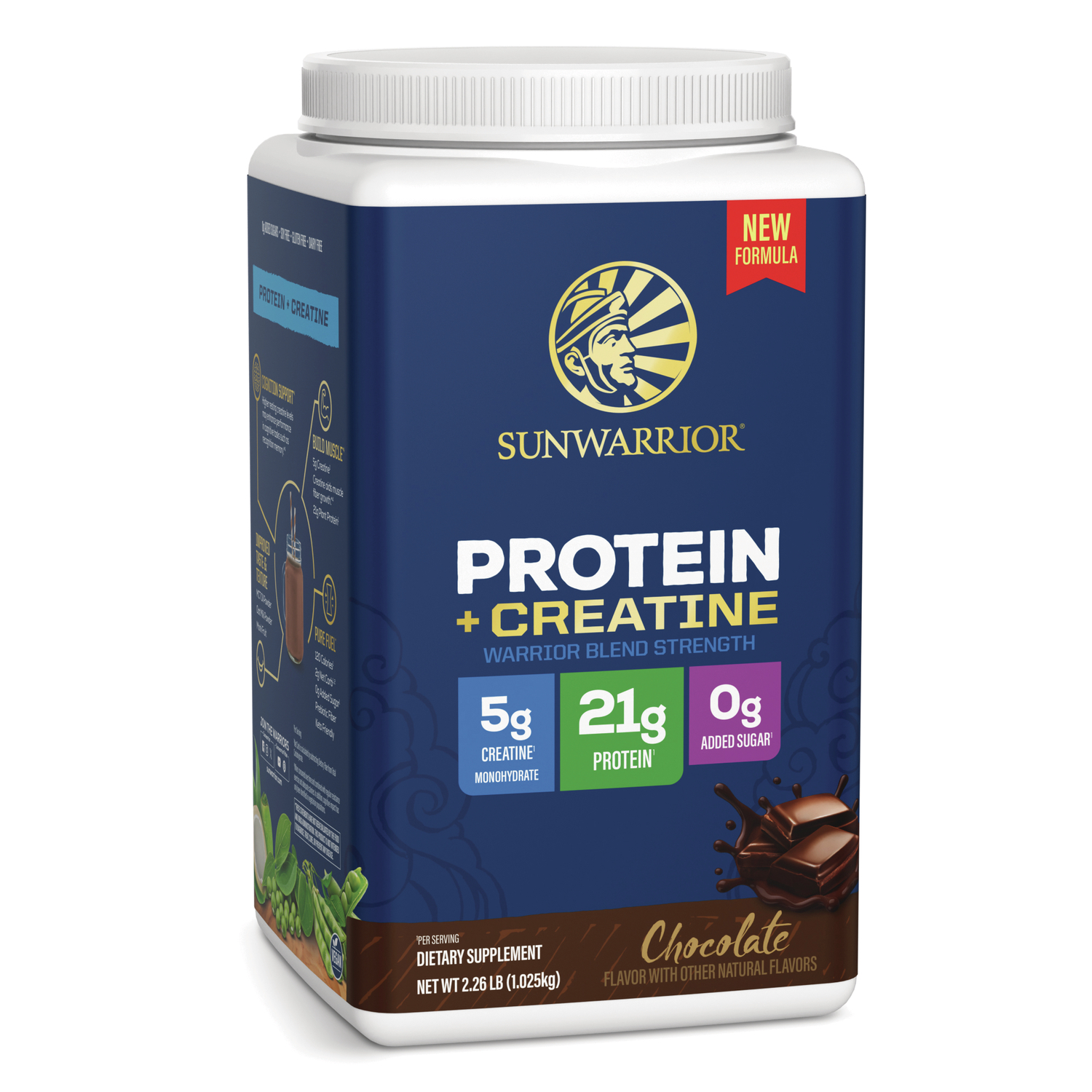 Sunwarrior Protein + Creatine Warrior Blend Strength - Chocolate | 2.26 lb Powder