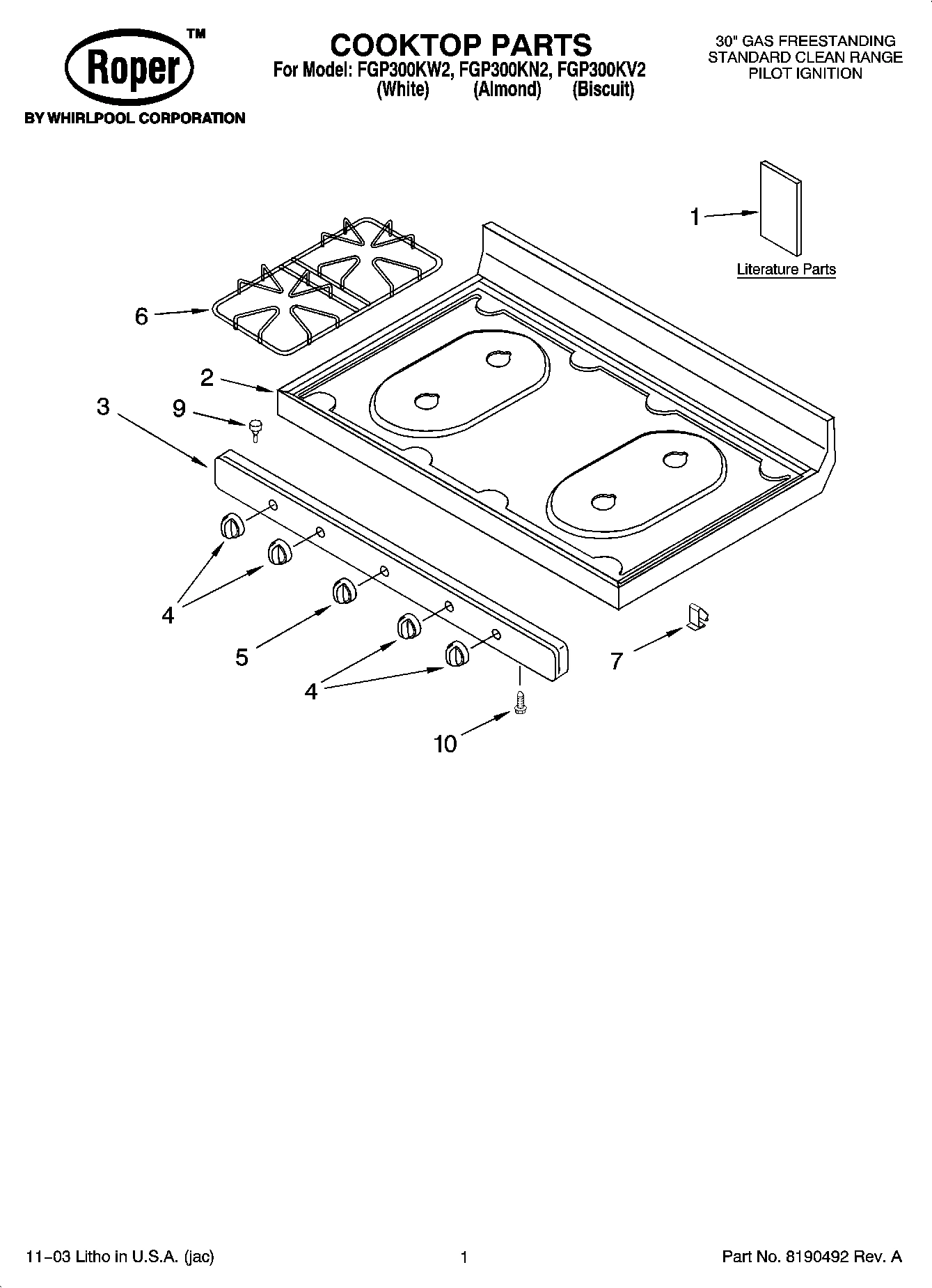 01 - COOKTOP PARTS