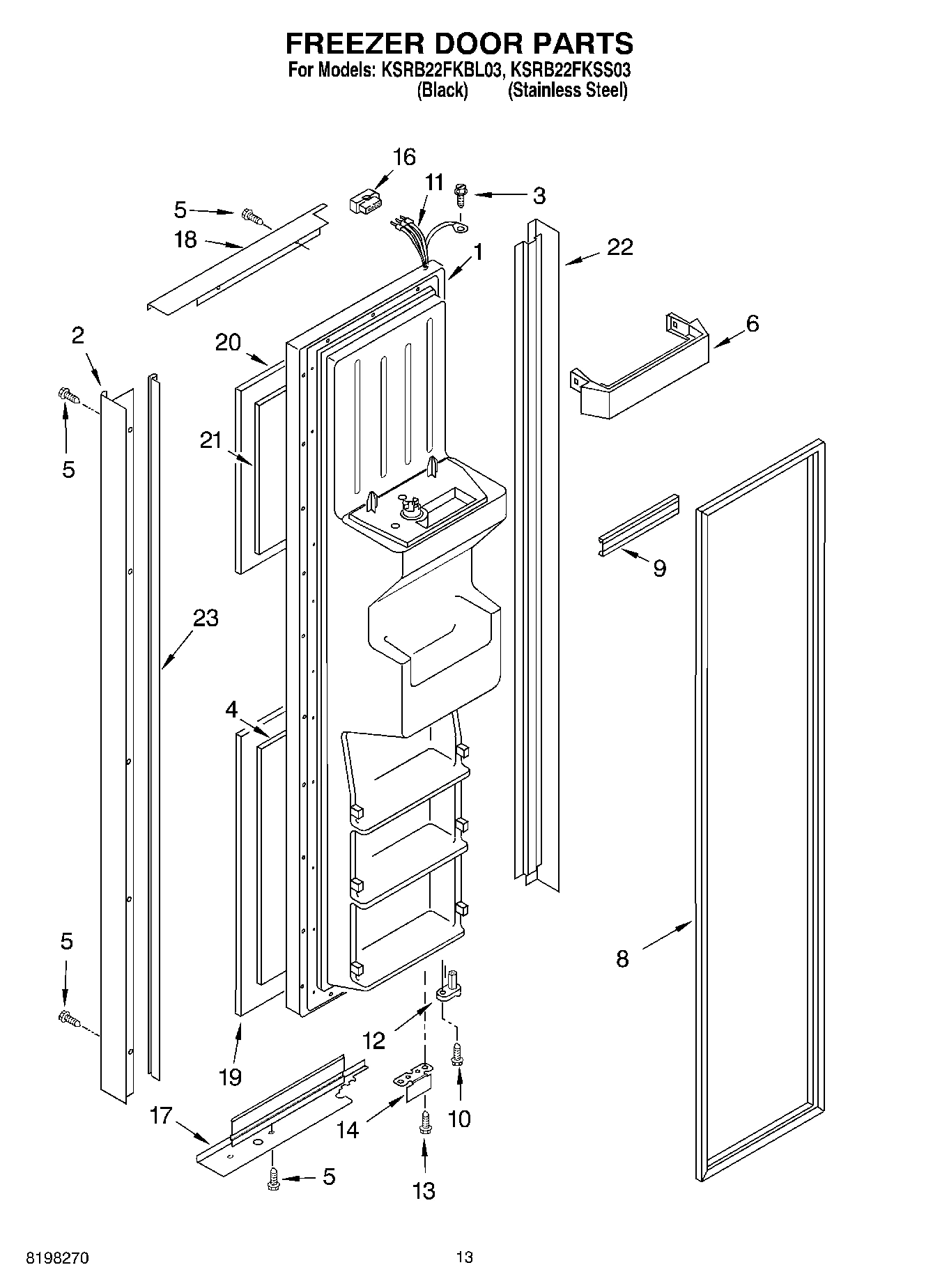 08 - FREEZER DOOR PARTS
