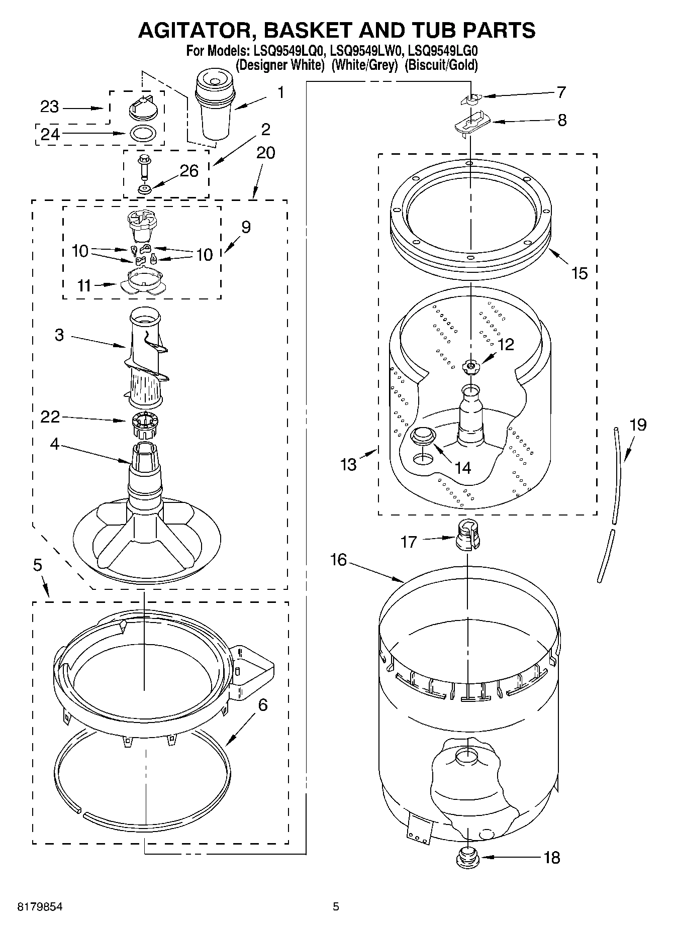03 - AGITATOR, BASKET AND TUB