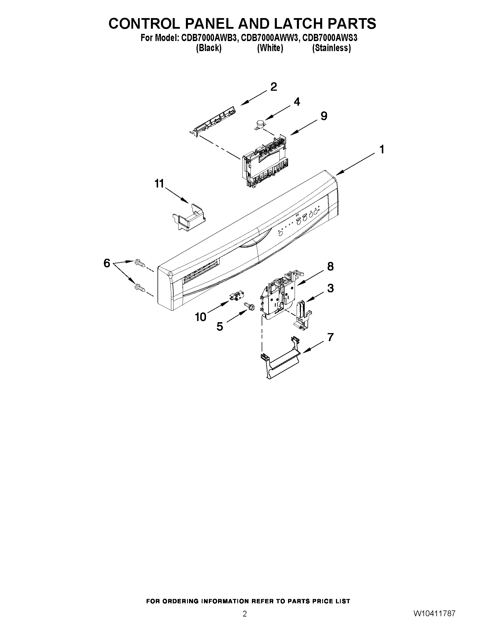 02 - CONTROL PANEL AND LATCH PARTS
