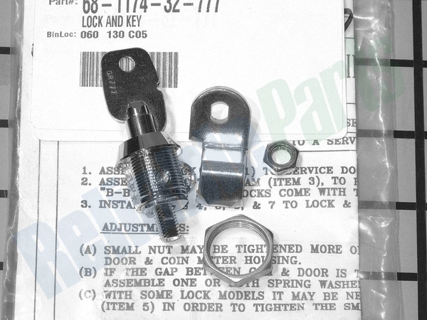 【LowKeySwag】 68-1174-32-777 Greenwald Coin Operated Laundry Lock and Key | Part