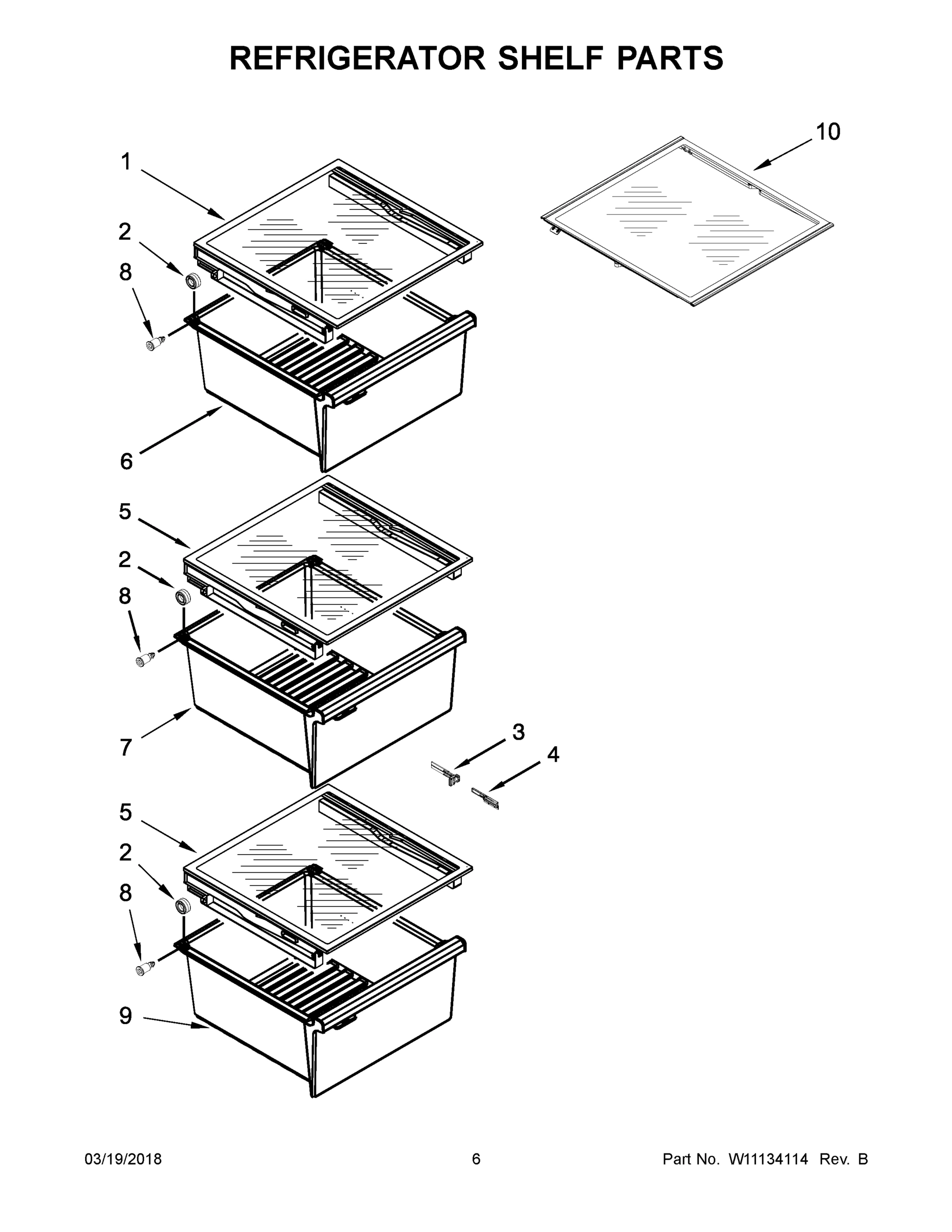04 - REFRIGERATOR SHELF PARTS