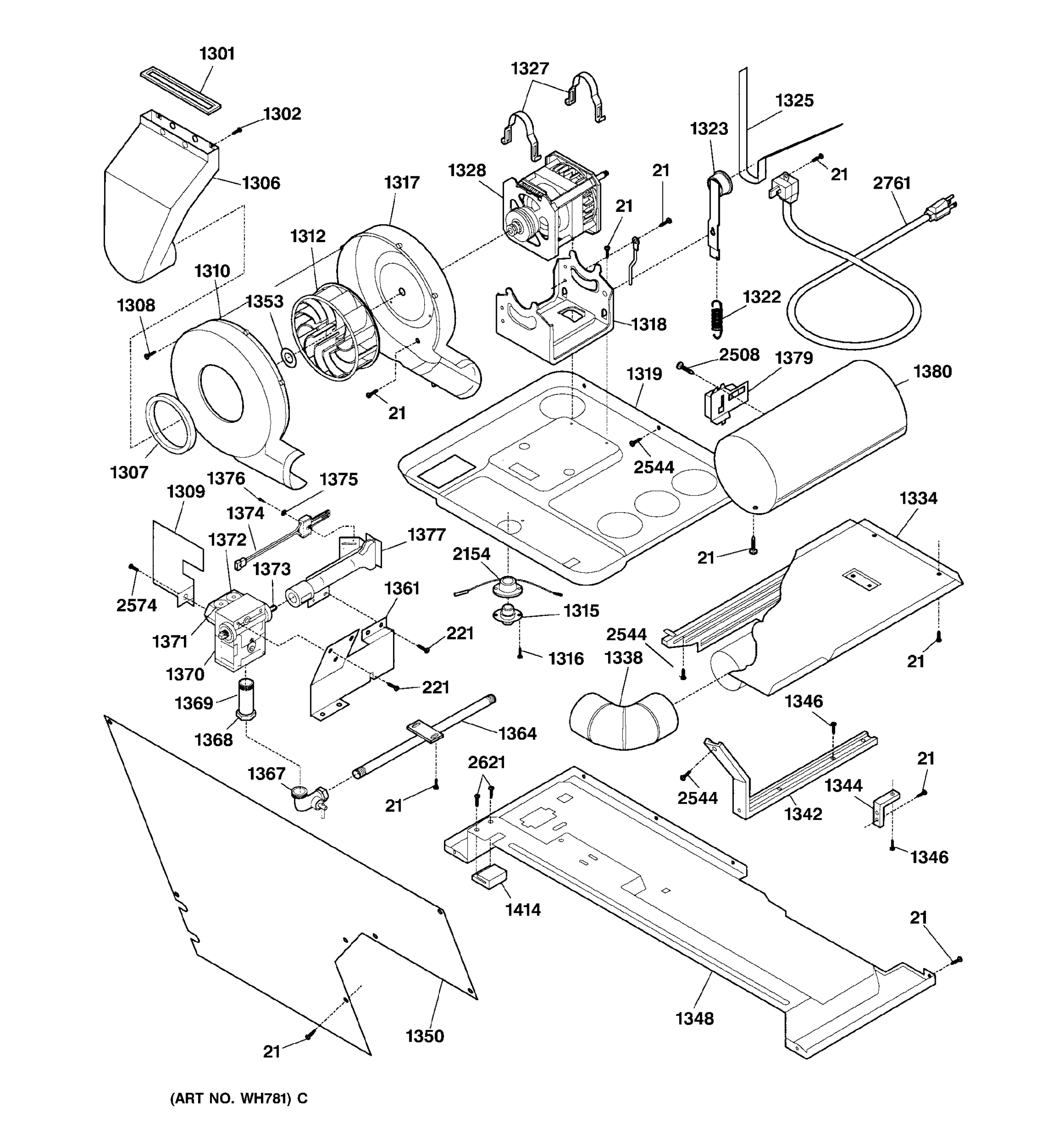DRYER-MOTOR, BLOWER & BELT