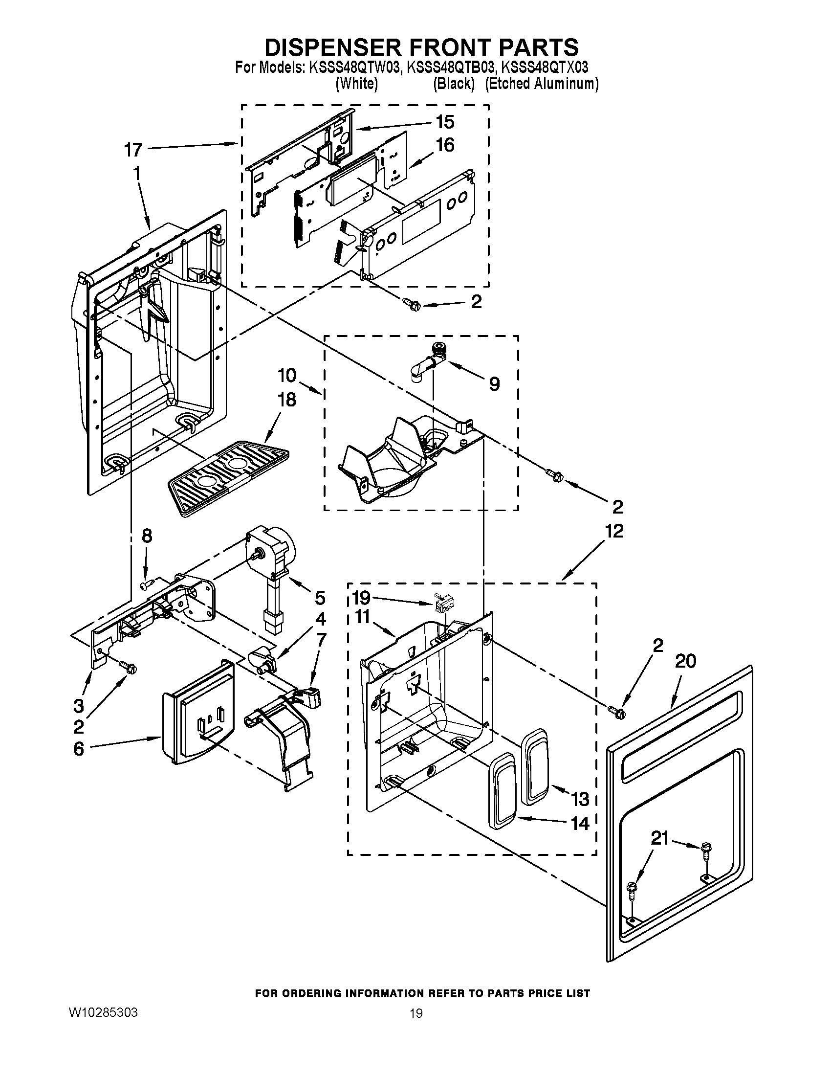 12 - DISPENSER FRONT PARTS