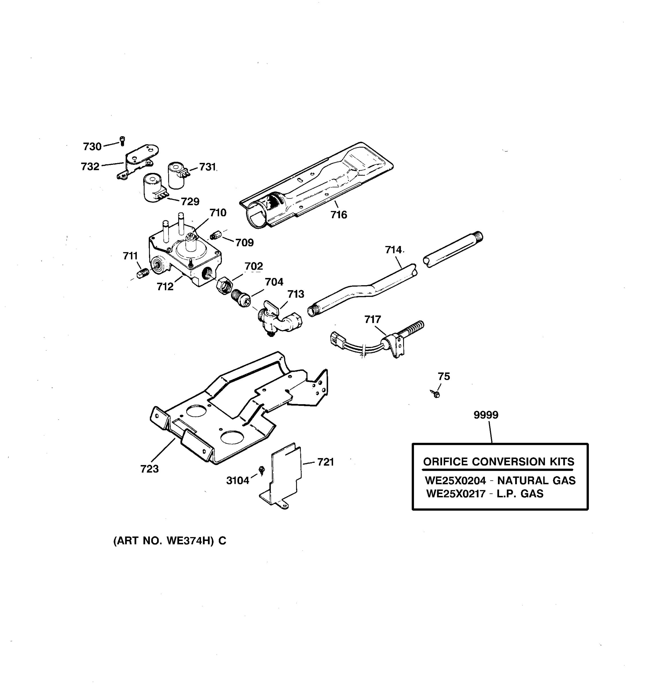 GAS VALVE & BURNER ASSEMBLY