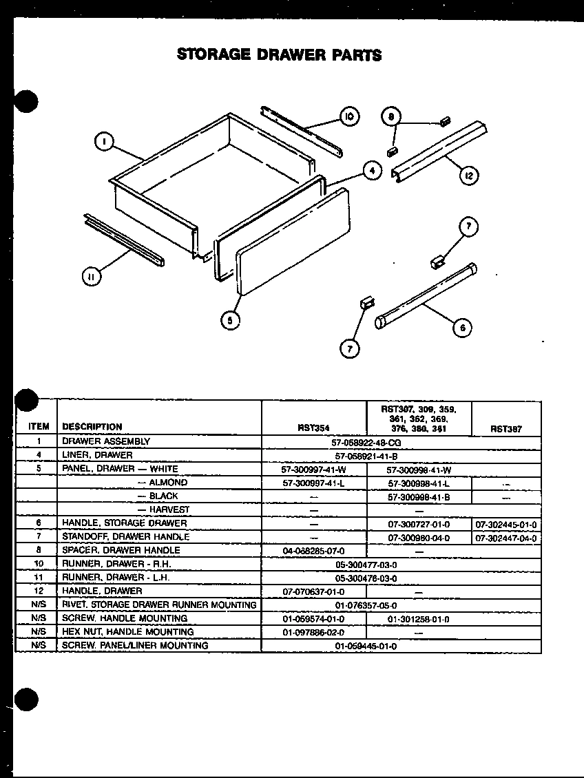 07 - STORAGE DRAWER PARTS