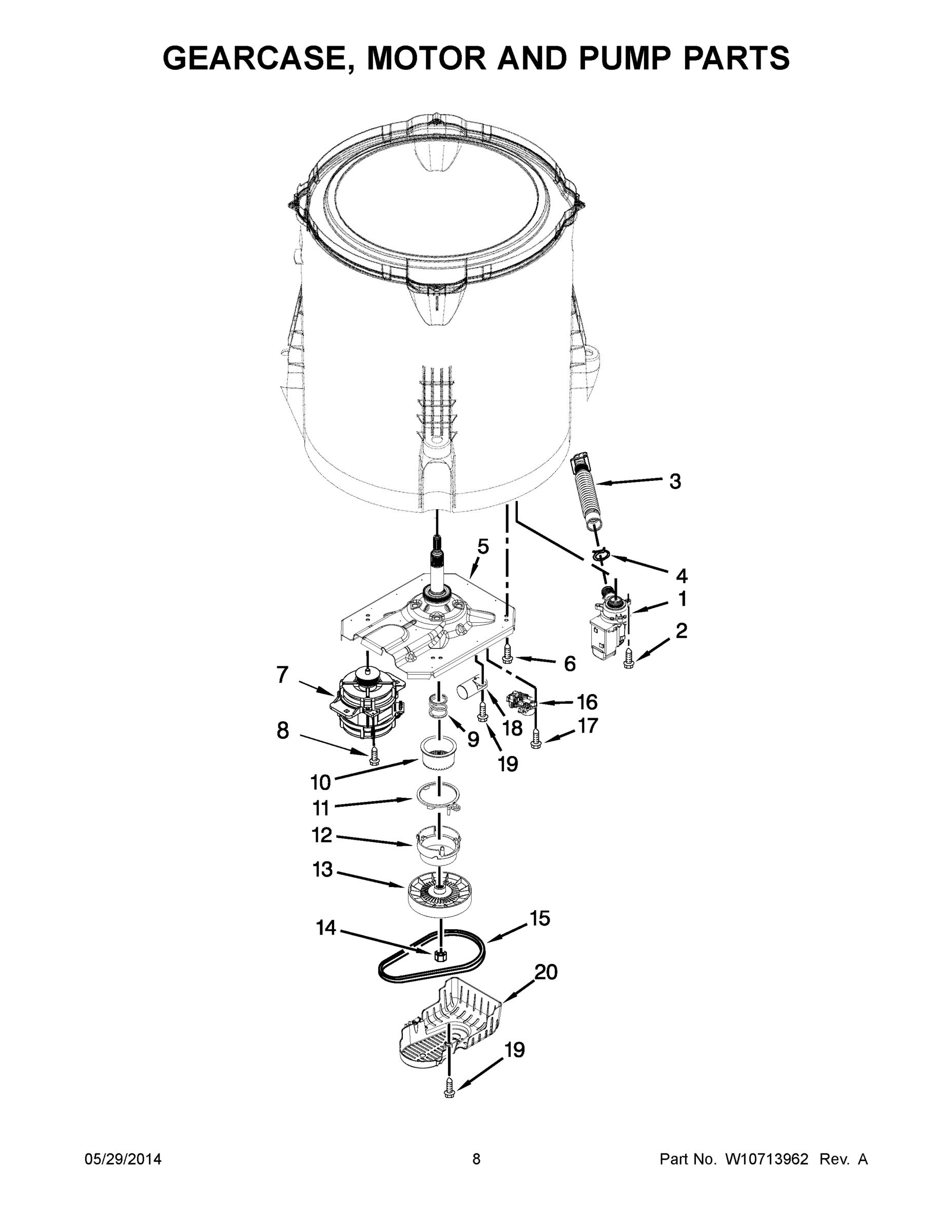 05 - GEARCASE, MOTOR AND PUMP PARTS