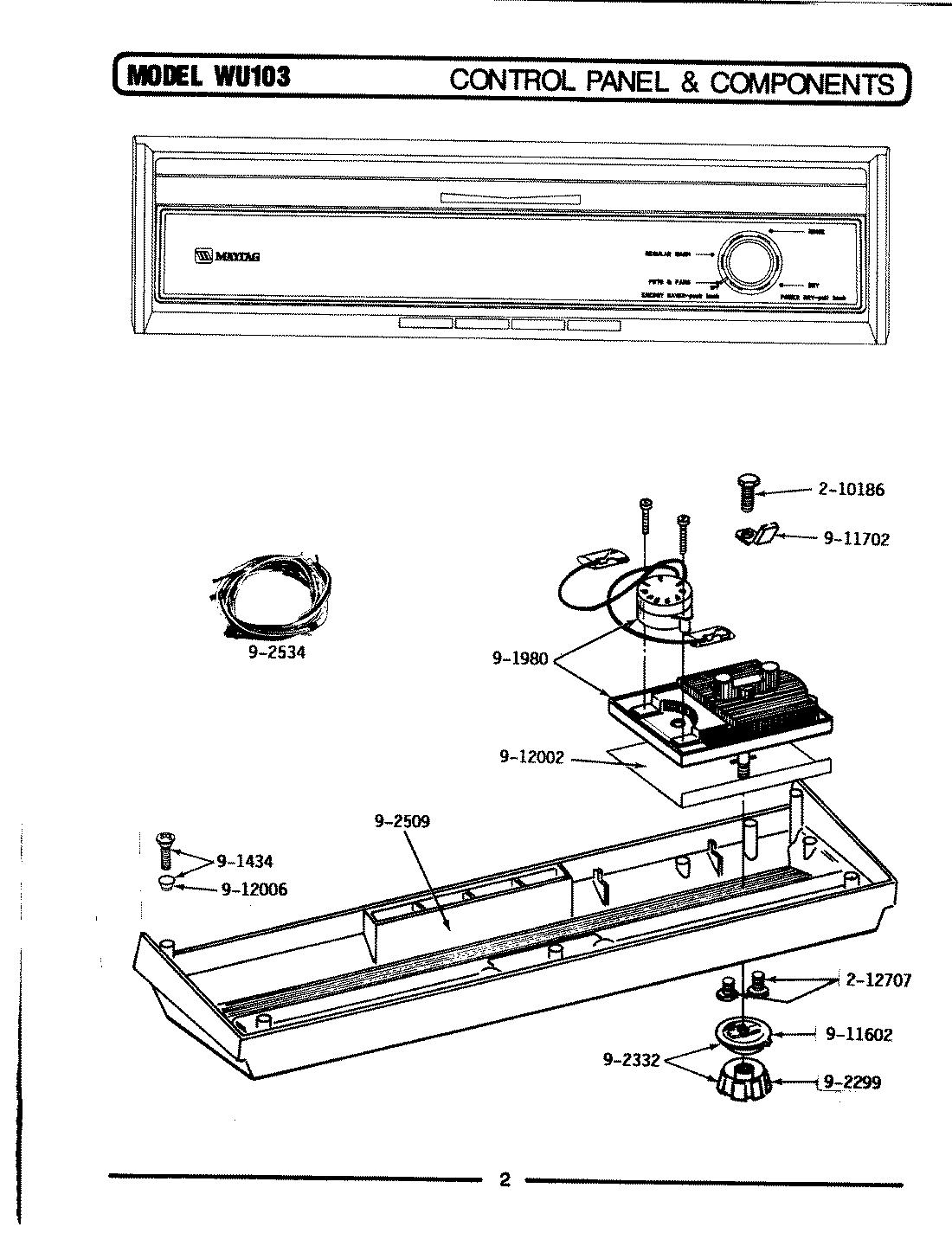 02 - CONTROL PANEL & COMPONENTS (WU103)