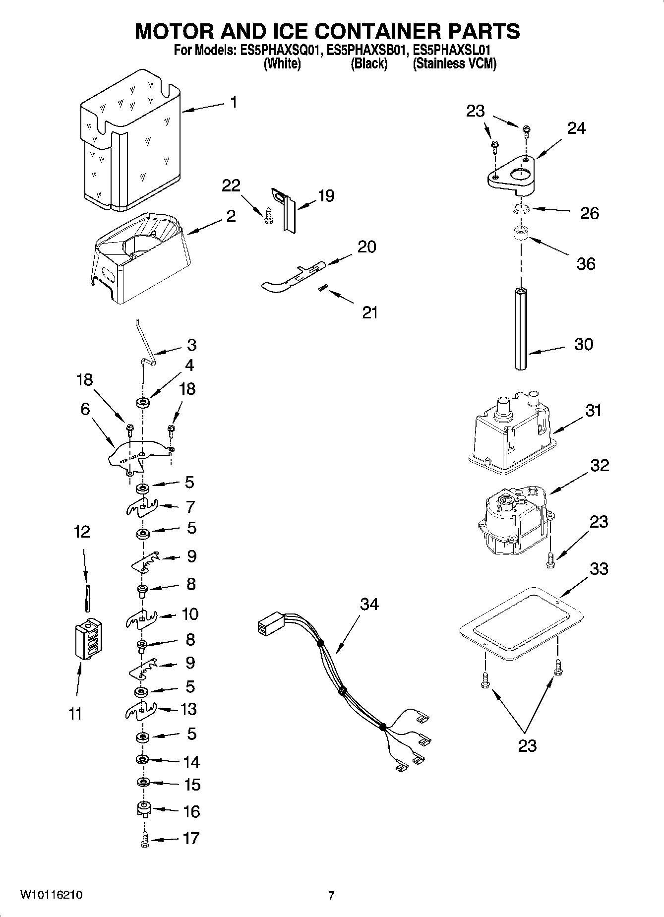 05 - MOTOR AND ICE CONTAINER PARTS
