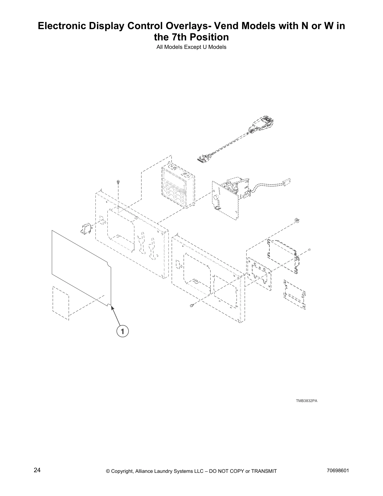 Electronic Display Control Overlays- Vend Models with N or W in
the 7th Position