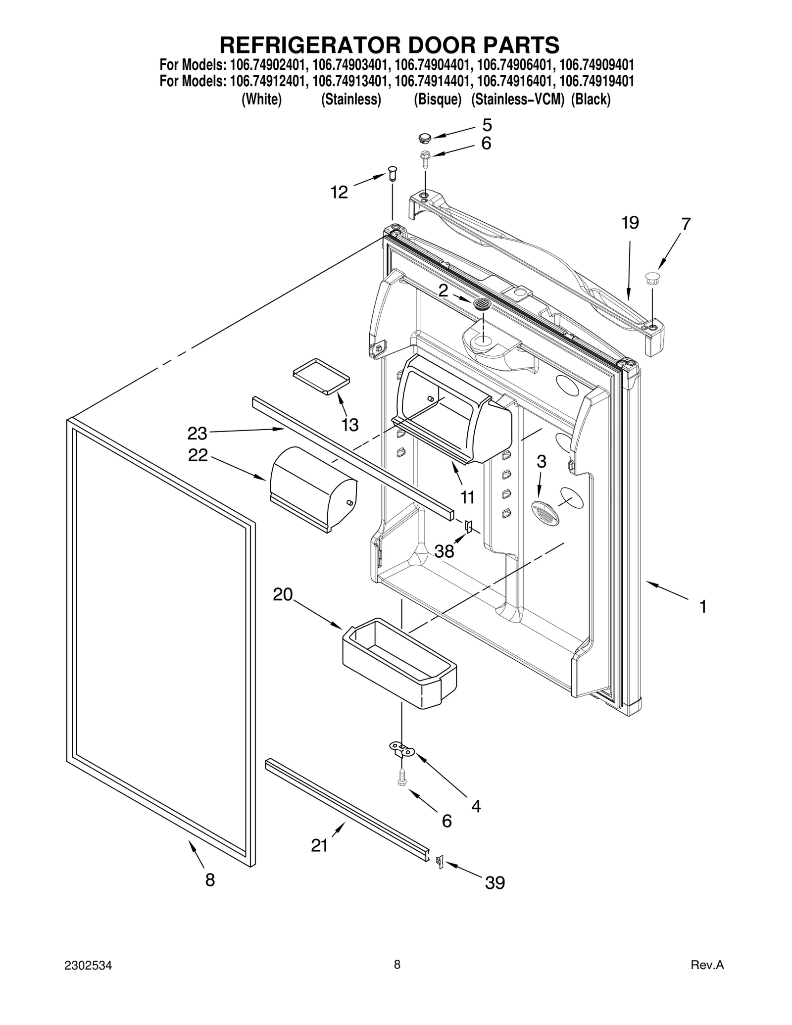 REFRIGERATOR DOOR PARTS