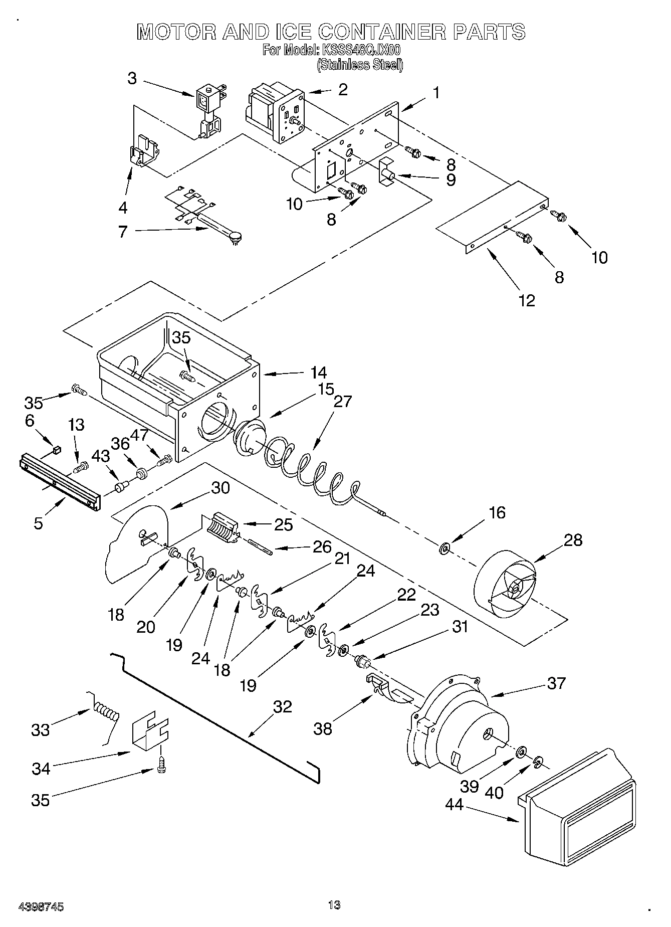 10 - MOTOR AND ICE CONTAINER