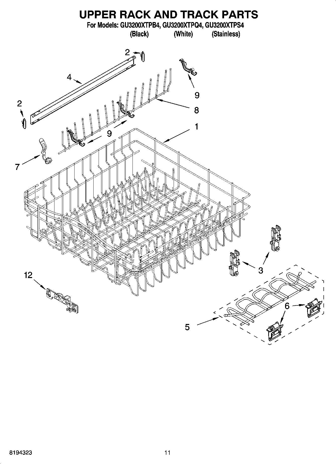 09 - UPPER RACK AND TRACK PARTS