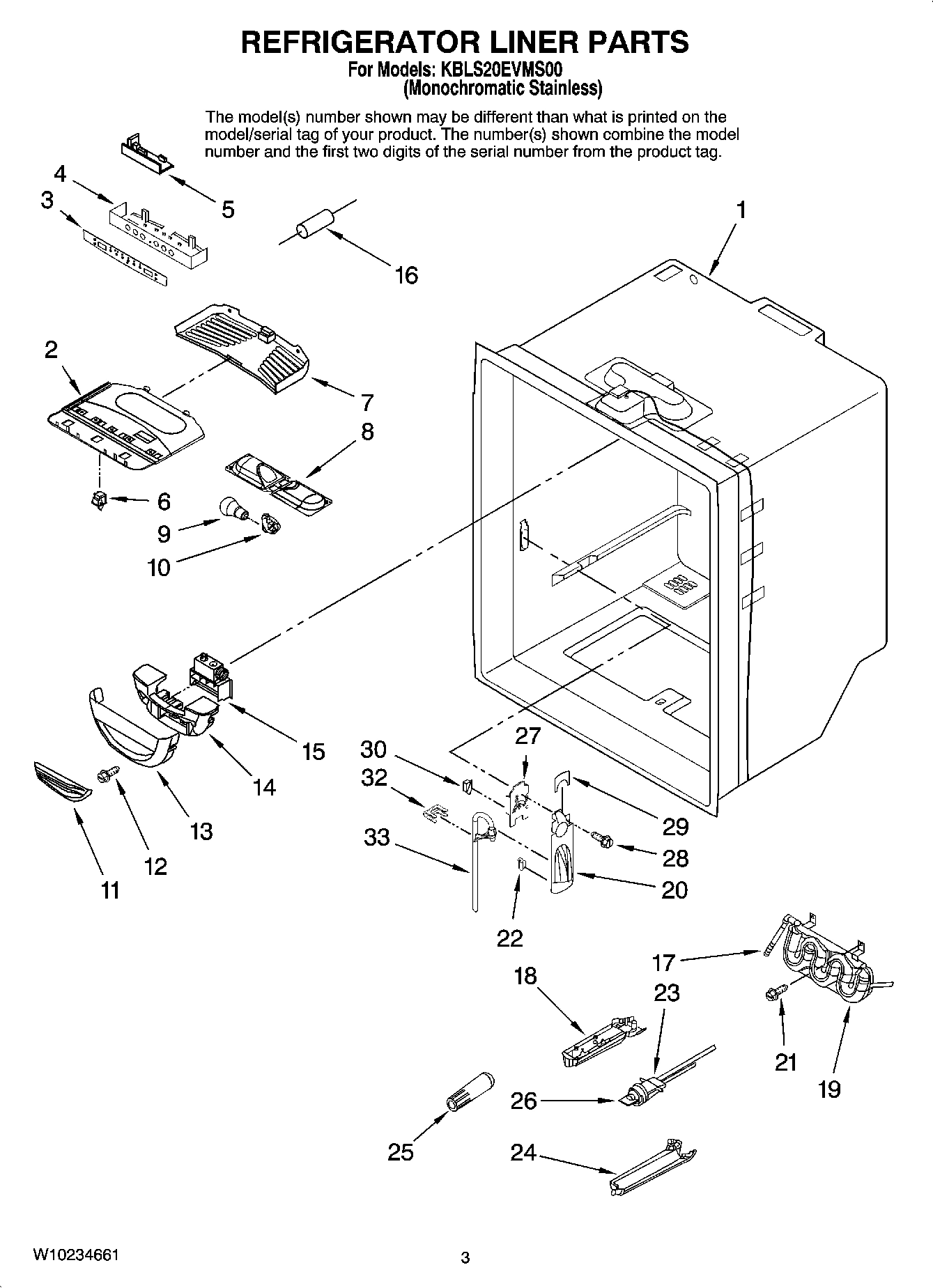 02 - REFRIGERATOR LINER PARTS