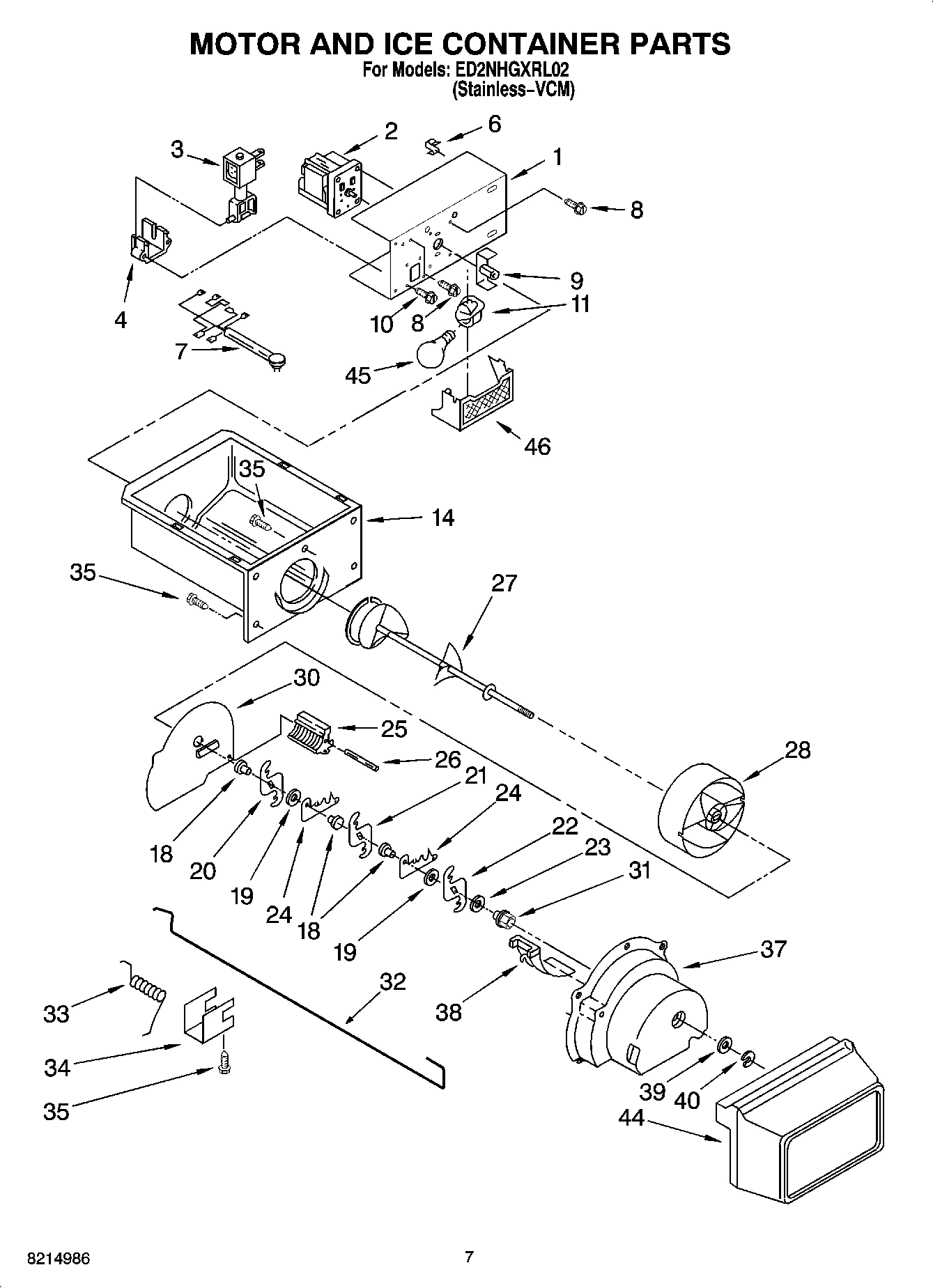 05 - MOTOR AND ICE CONTAINER PARTS
