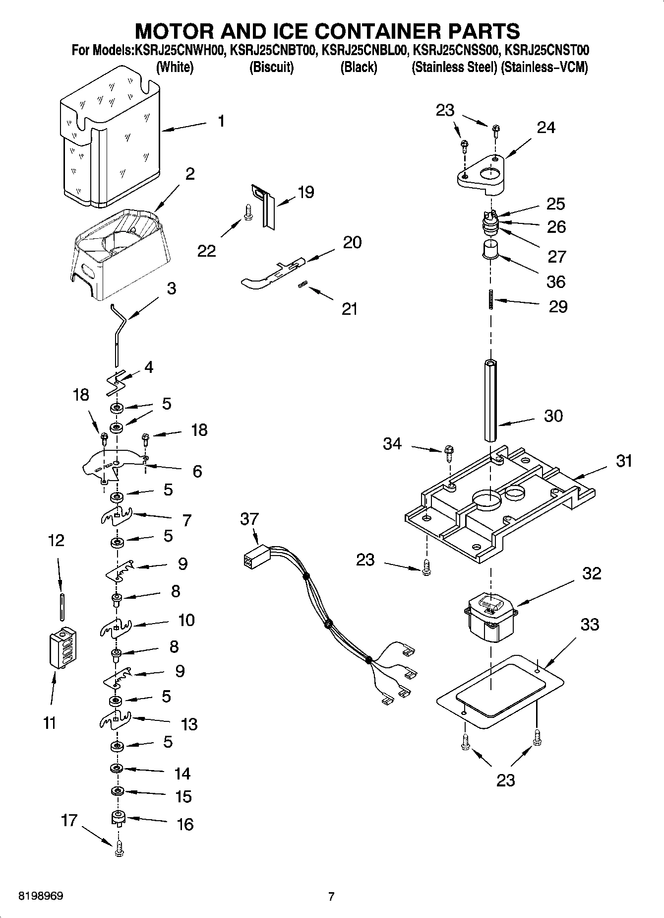 05 - MOTOR AND ICE CONTAINER PARTS