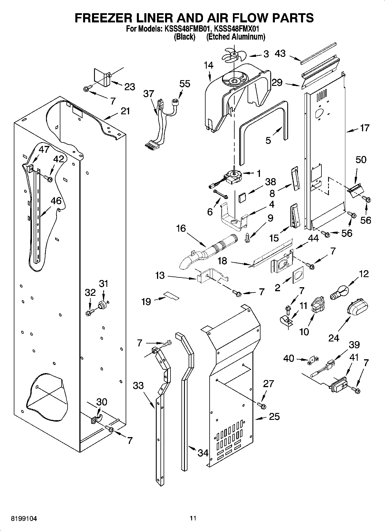 08 - FREEZER LINER AND AIR FLOW PARTS
