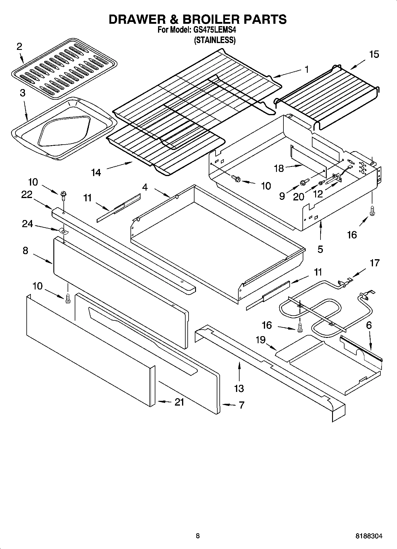 06 - DRAWER & BROILER PARTS, OPTIONAL PARTS (NOT INCLUDED)