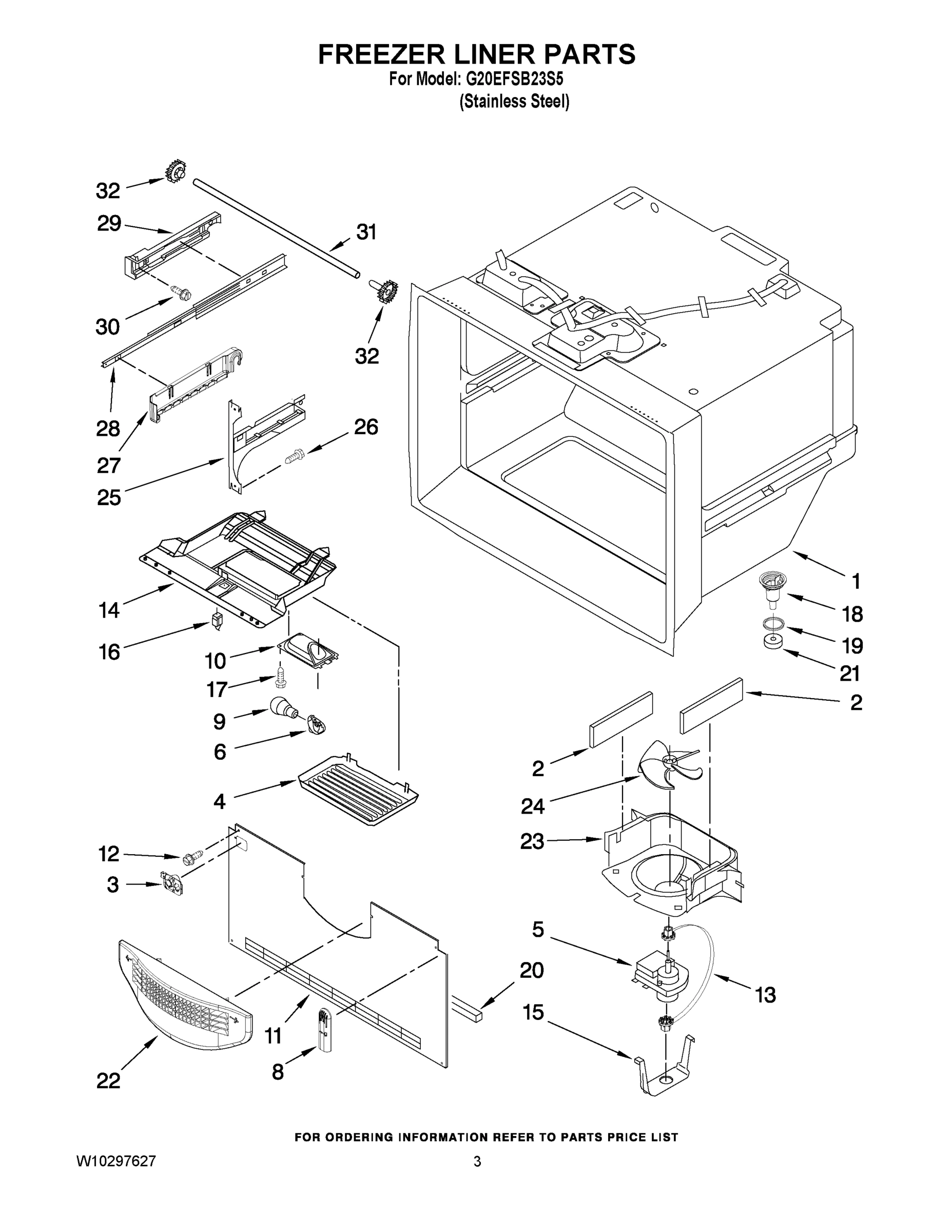 02 - FREEZER LINER PARTS