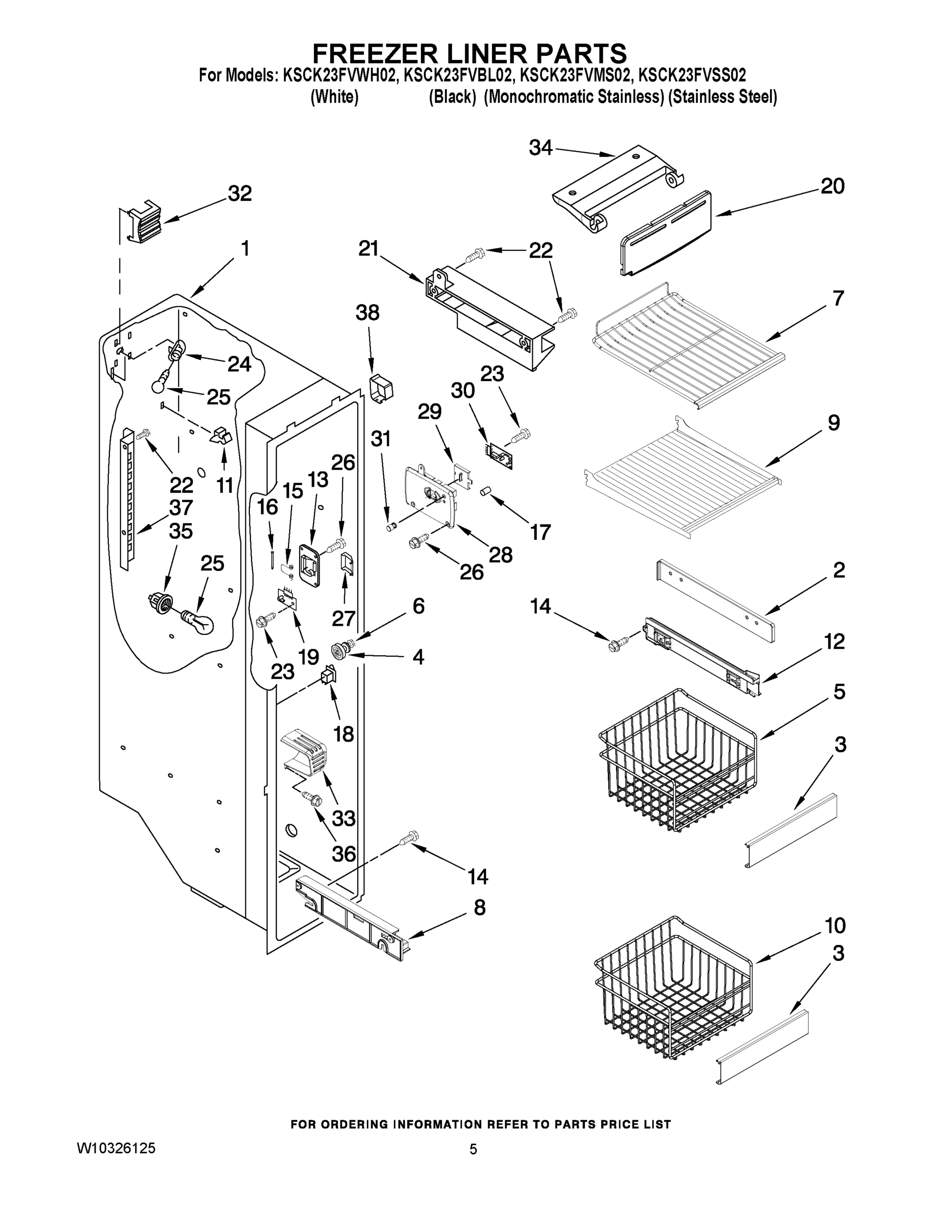04 - FREEZER LINER PARTS