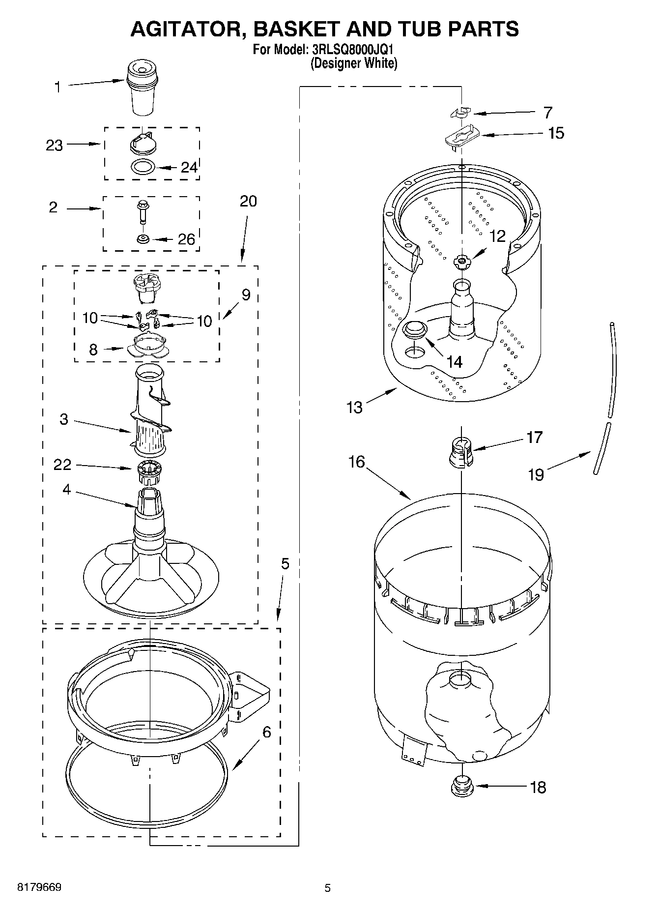 03 - AGITATOR, BASKET AND TUB