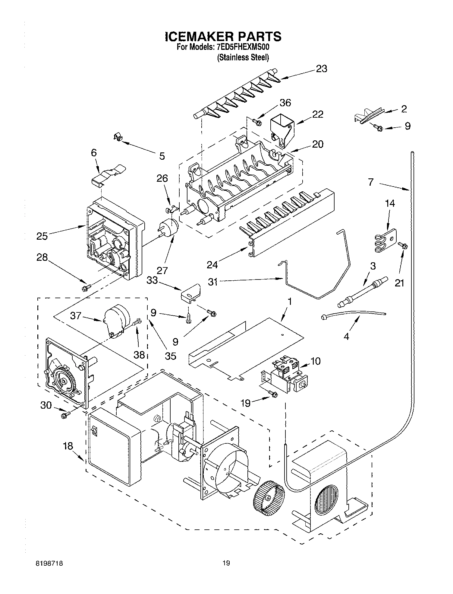 12 - ICEMAKER PARTS, PARTS NOT ILLUSTRATED