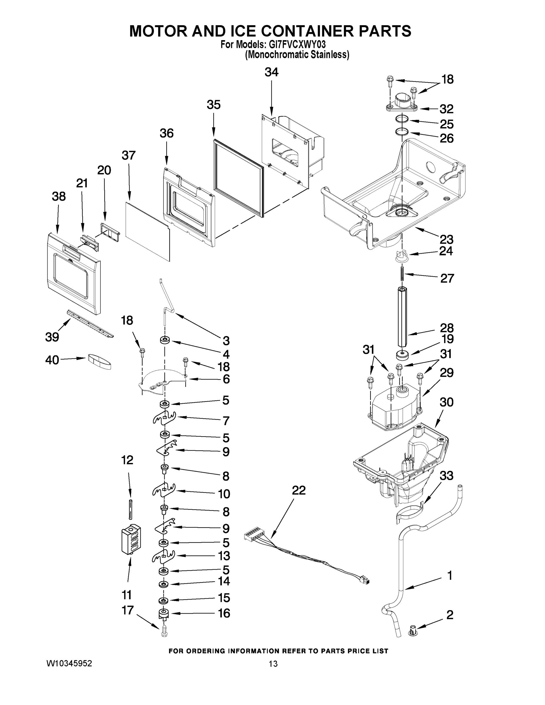 07 - MOTOR AND ICE CONTAINER PARTS