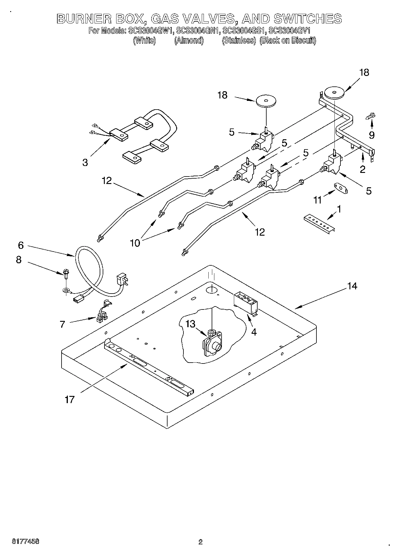 02 - BURNER BOX, GAS VALVES, AND SWITCHES