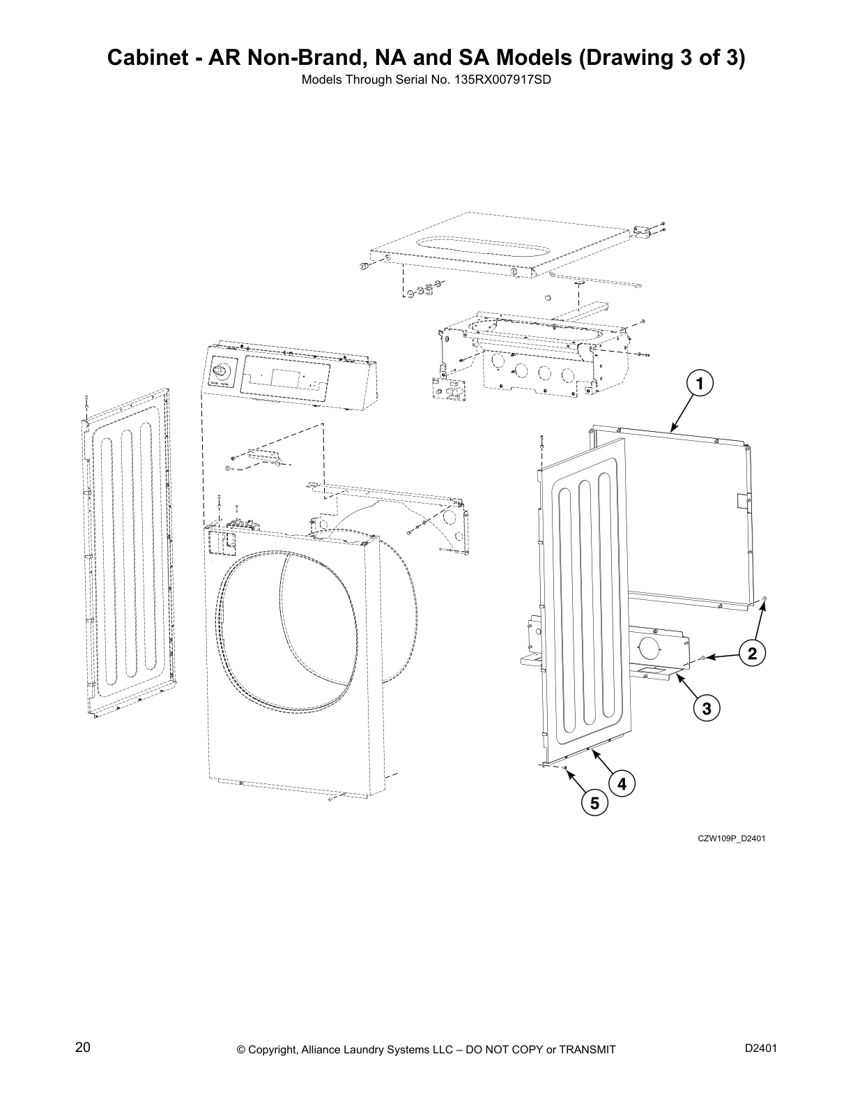Cabinet - AR Non-Brand, NA and SA Models (Drawing 3 of 3)
