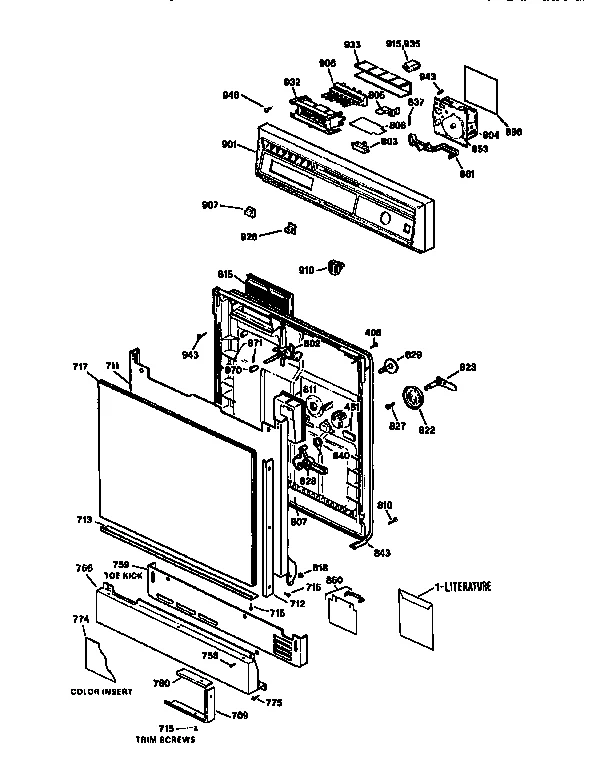 ESCUTCHEON AND DOOR ASSEMBLY