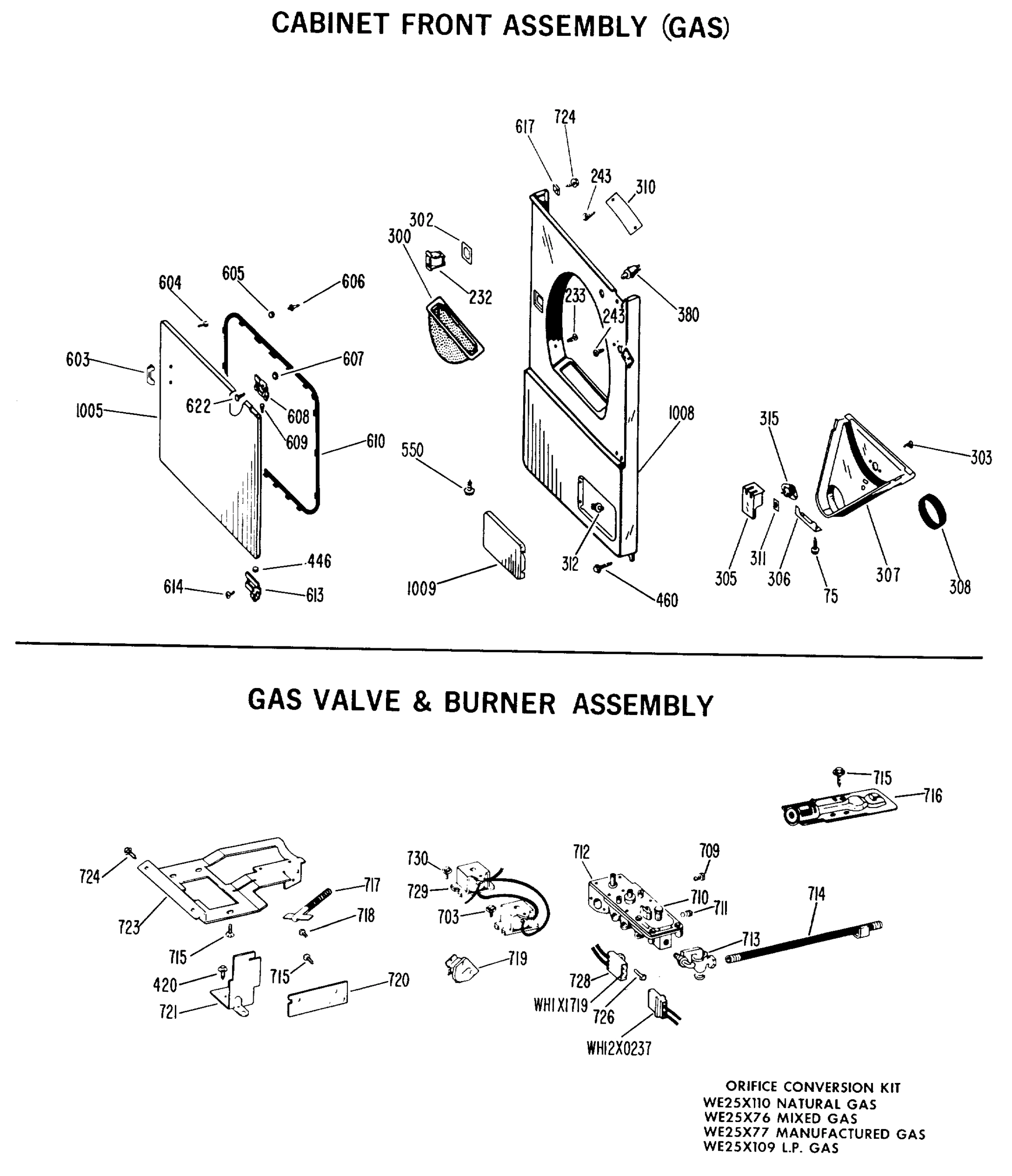 CABINET FRONT ASSEMBLY (GAS)