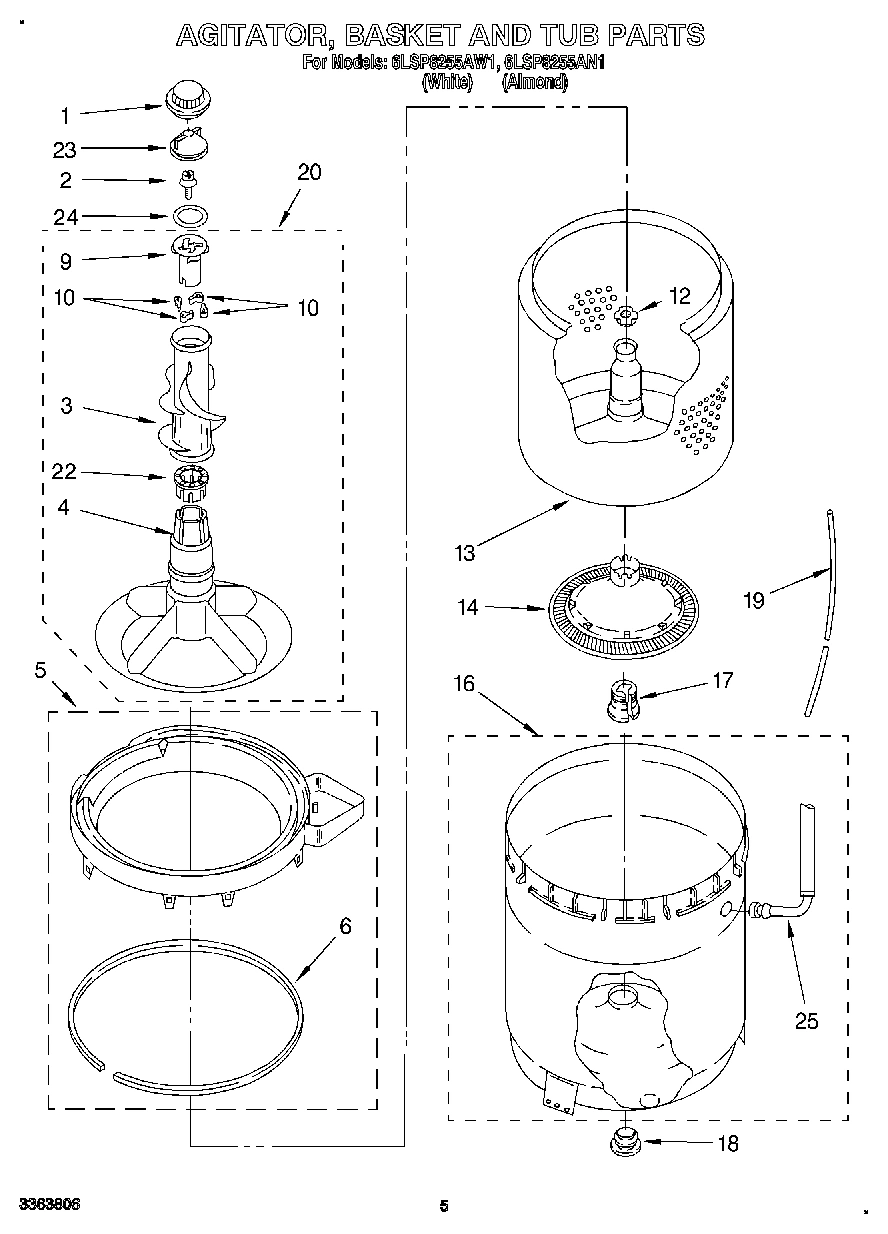 04 - AGITATOR, BASKET AND TUB