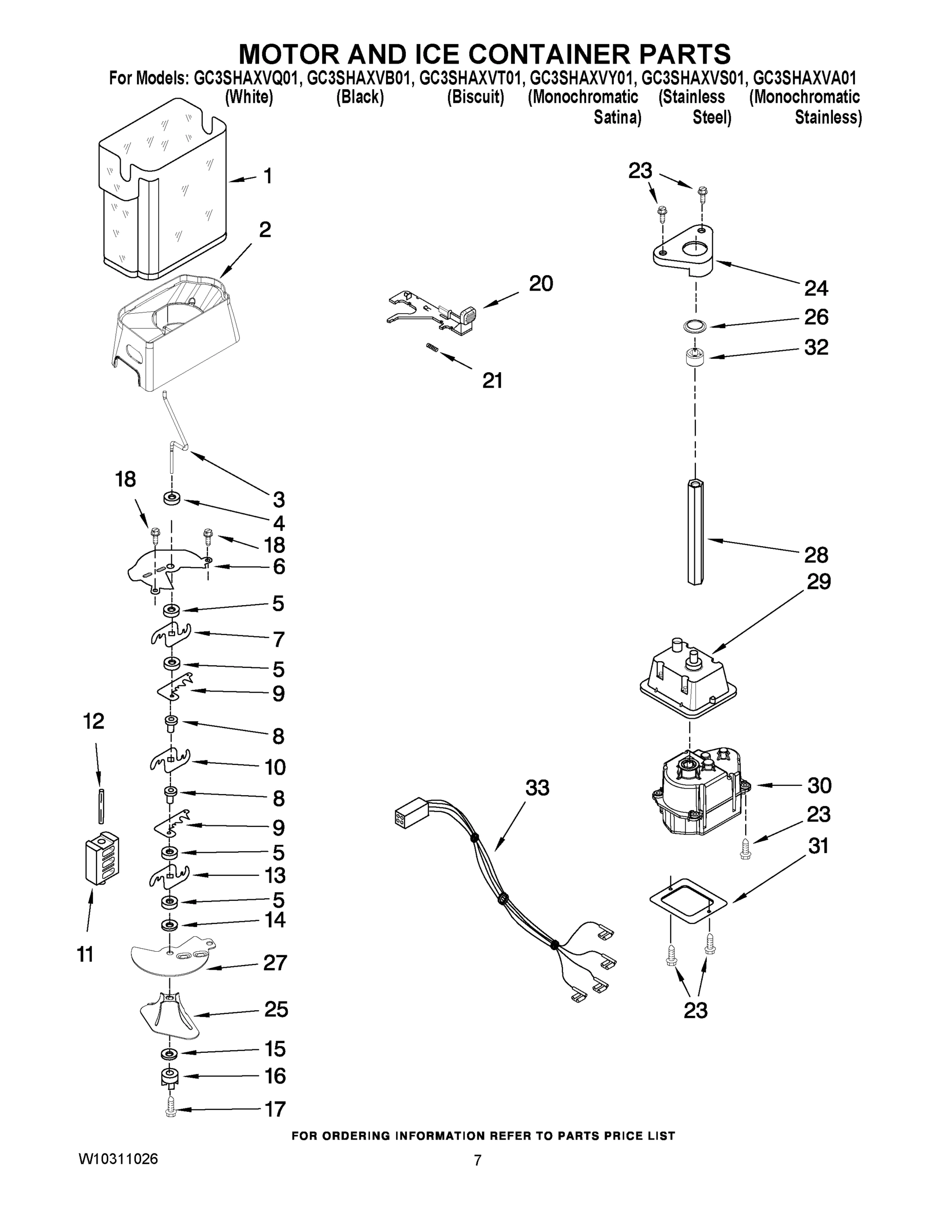 05 - MOTOR AND ICE CONTAINER PARTS