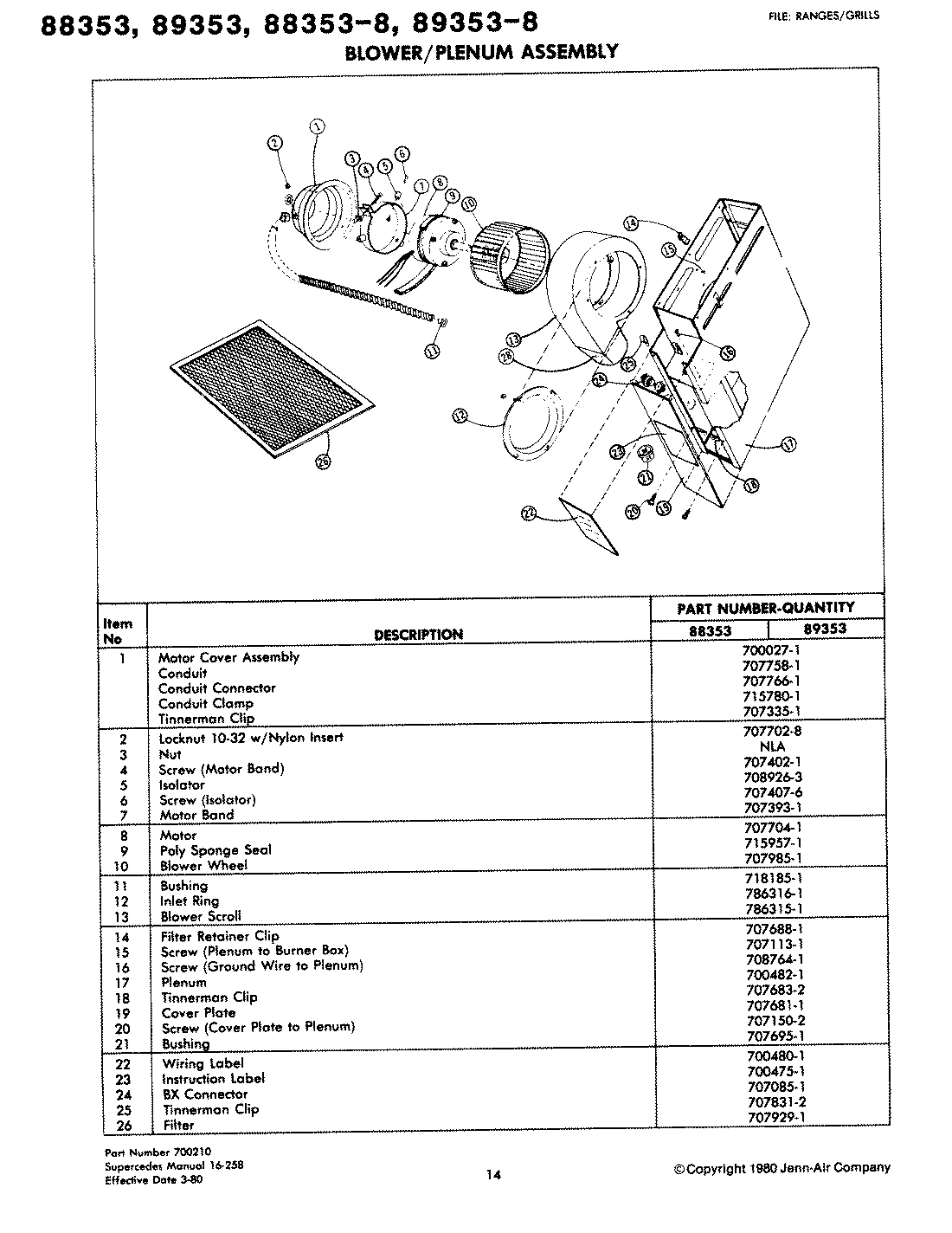 01 - BLOWER ASSEMBLY/PLENUM
