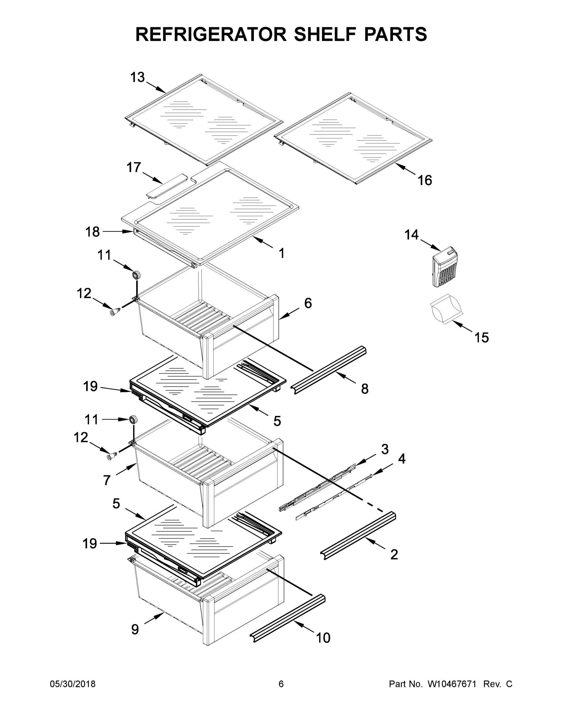 04 - REFRIGERATOR SHELF PARTS