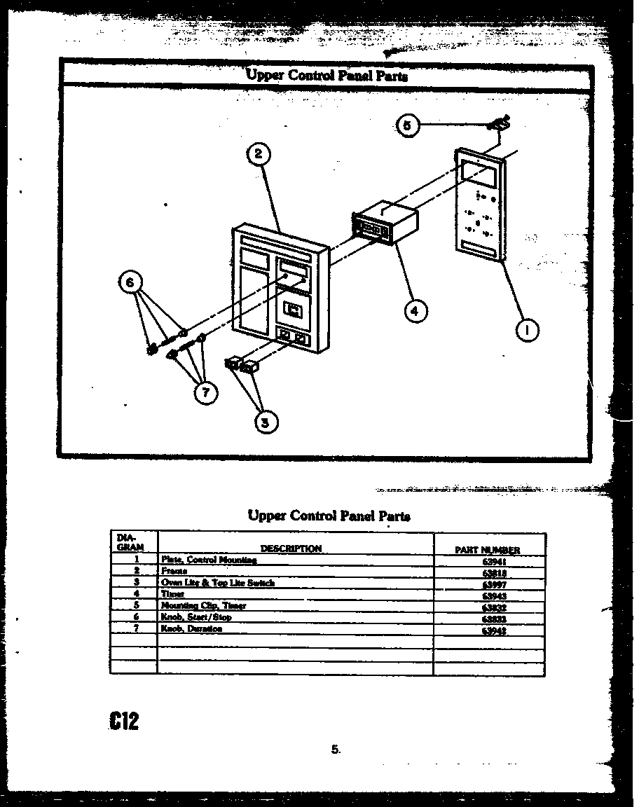 06 - UPPER CONTROL PANEL PARTS