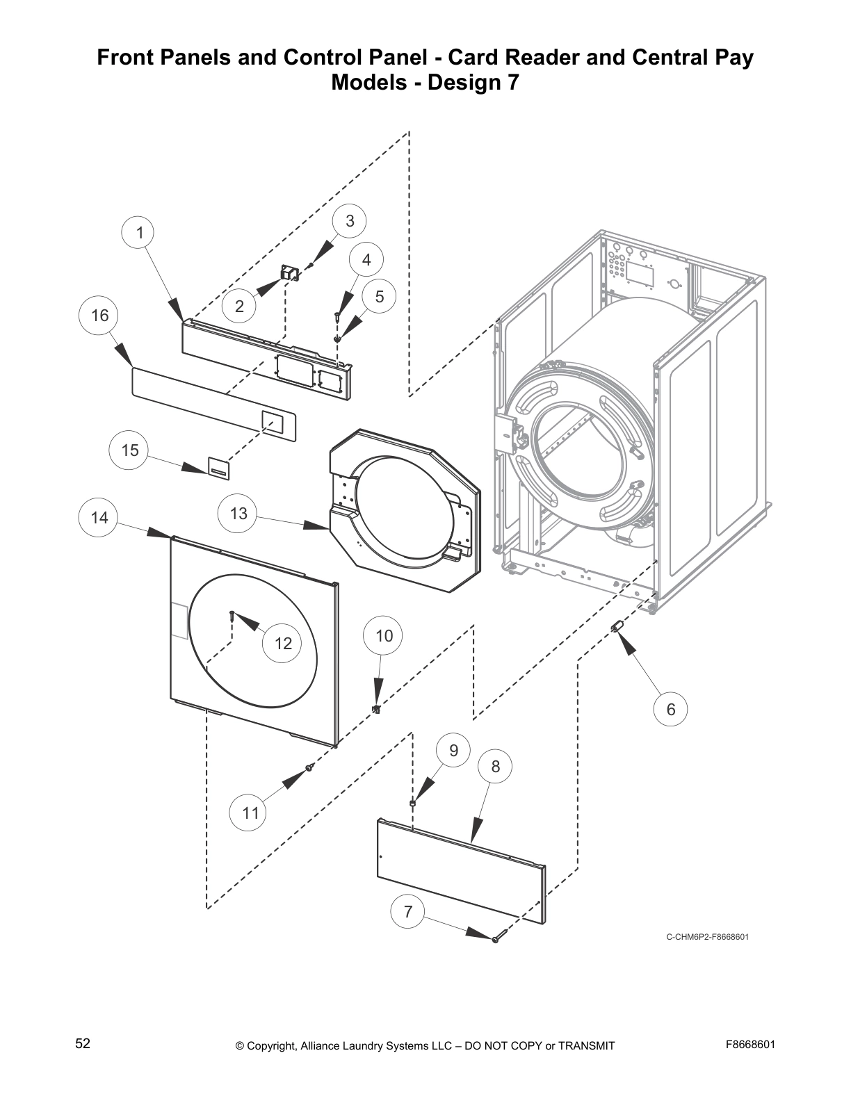 Front Panels and Control Panel - Card Reader and Central Pay 
Models - Design 7