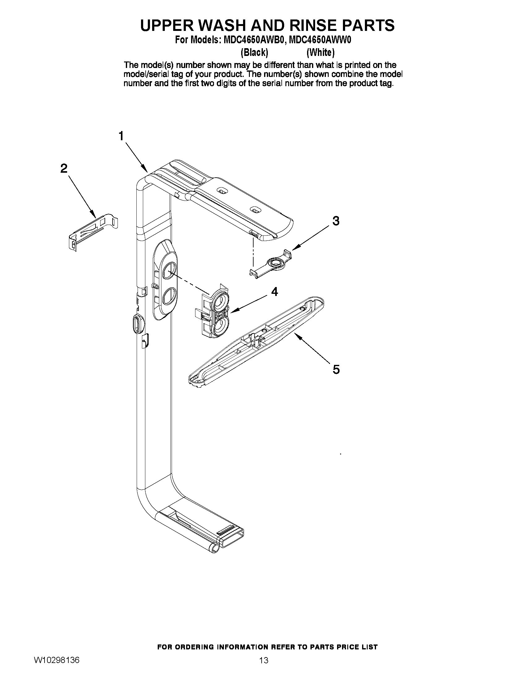 10 - UPPER WASH AND RINSE PARTS