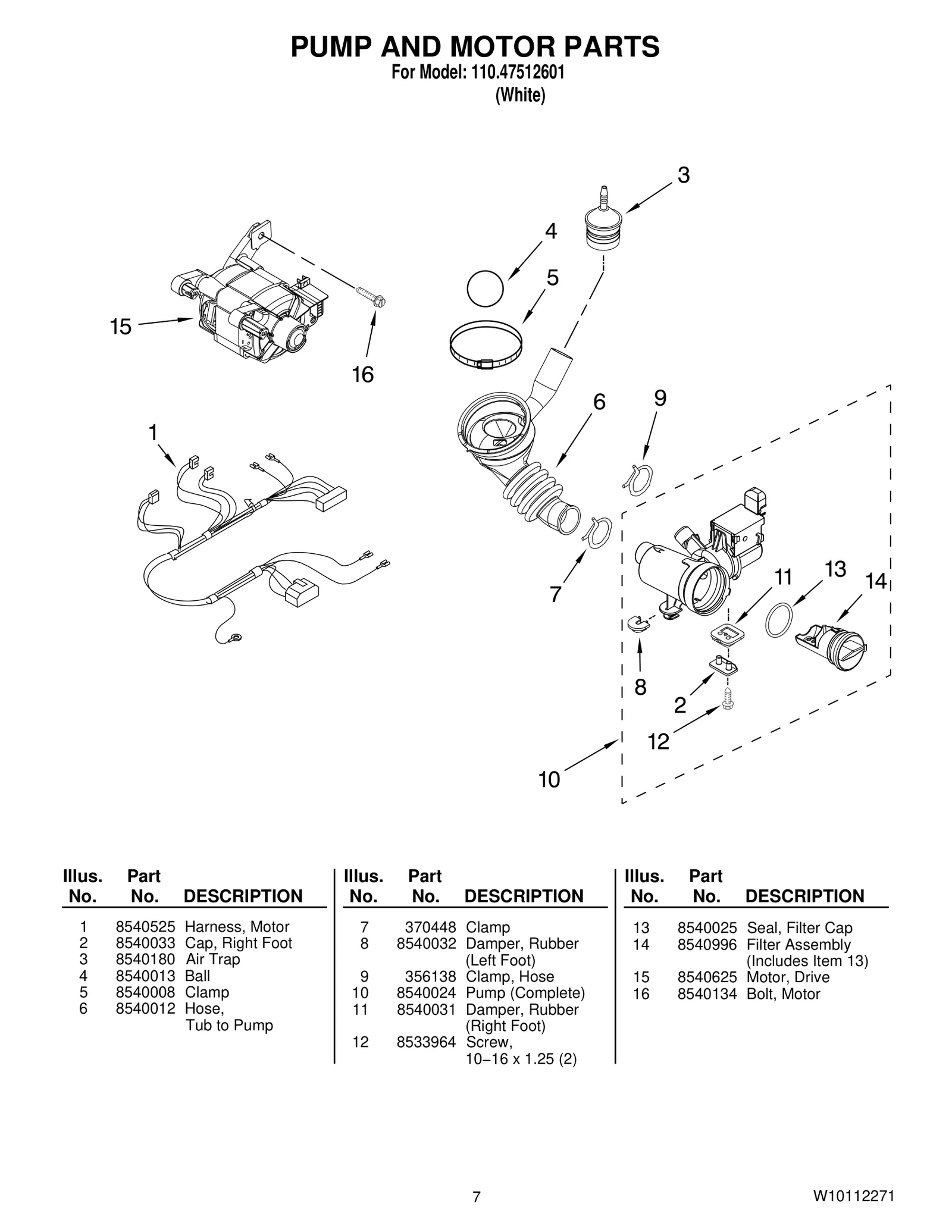 PUMP AND MOTOR PARTS