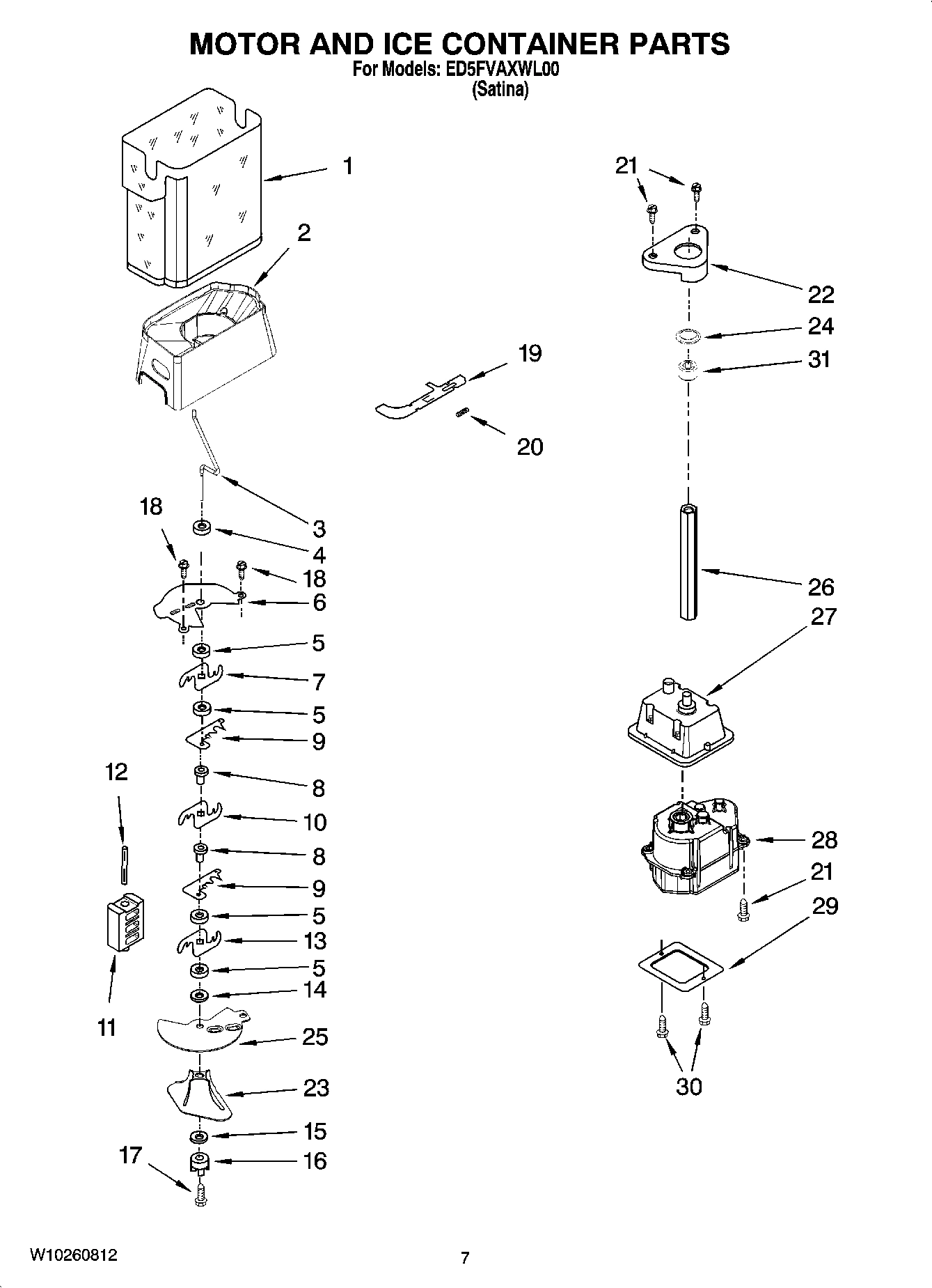 05 - MOTOR AND ICE CONTAINER PARTS
