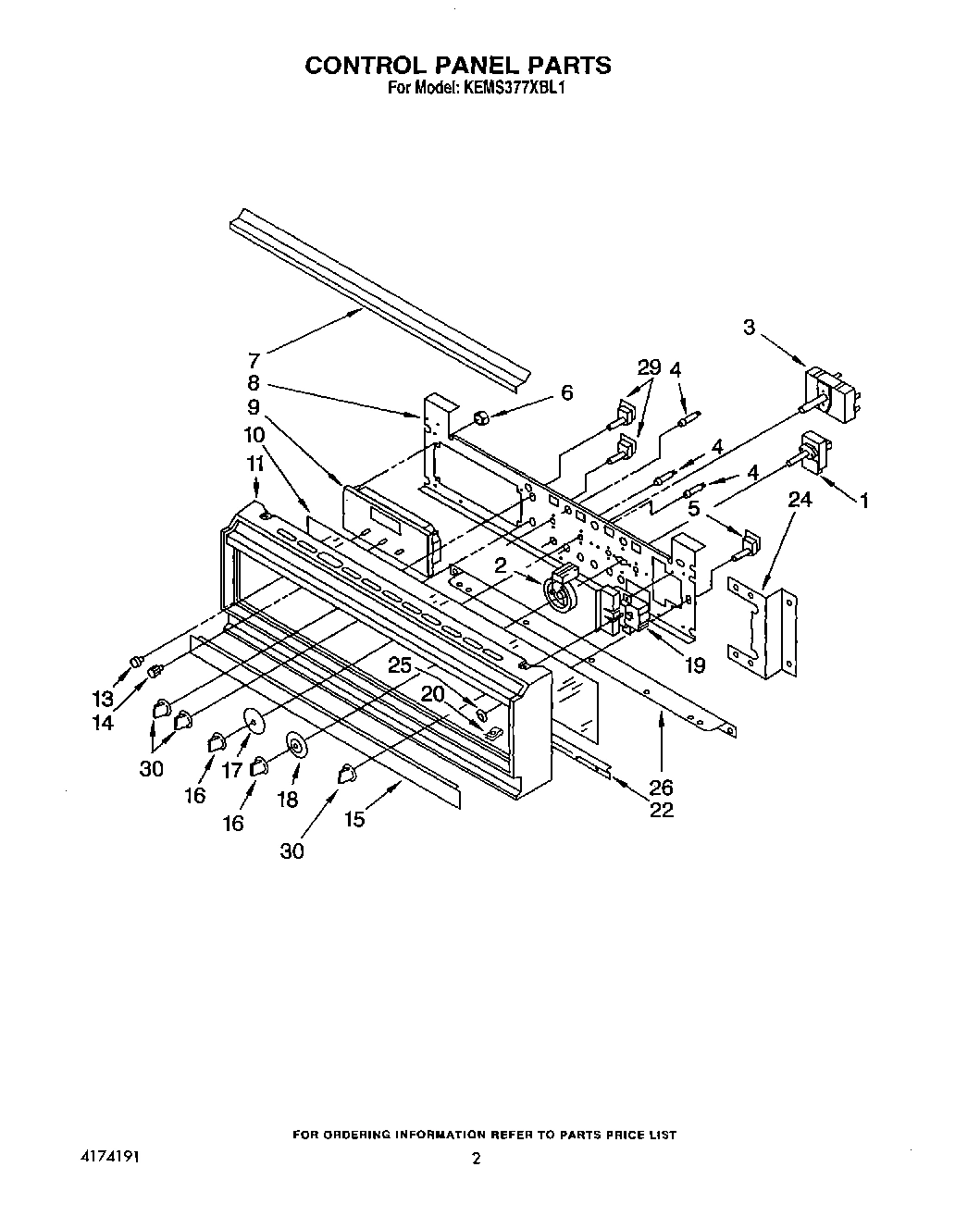 02 - CONTROL PANEL, LIT/OPTIONAL