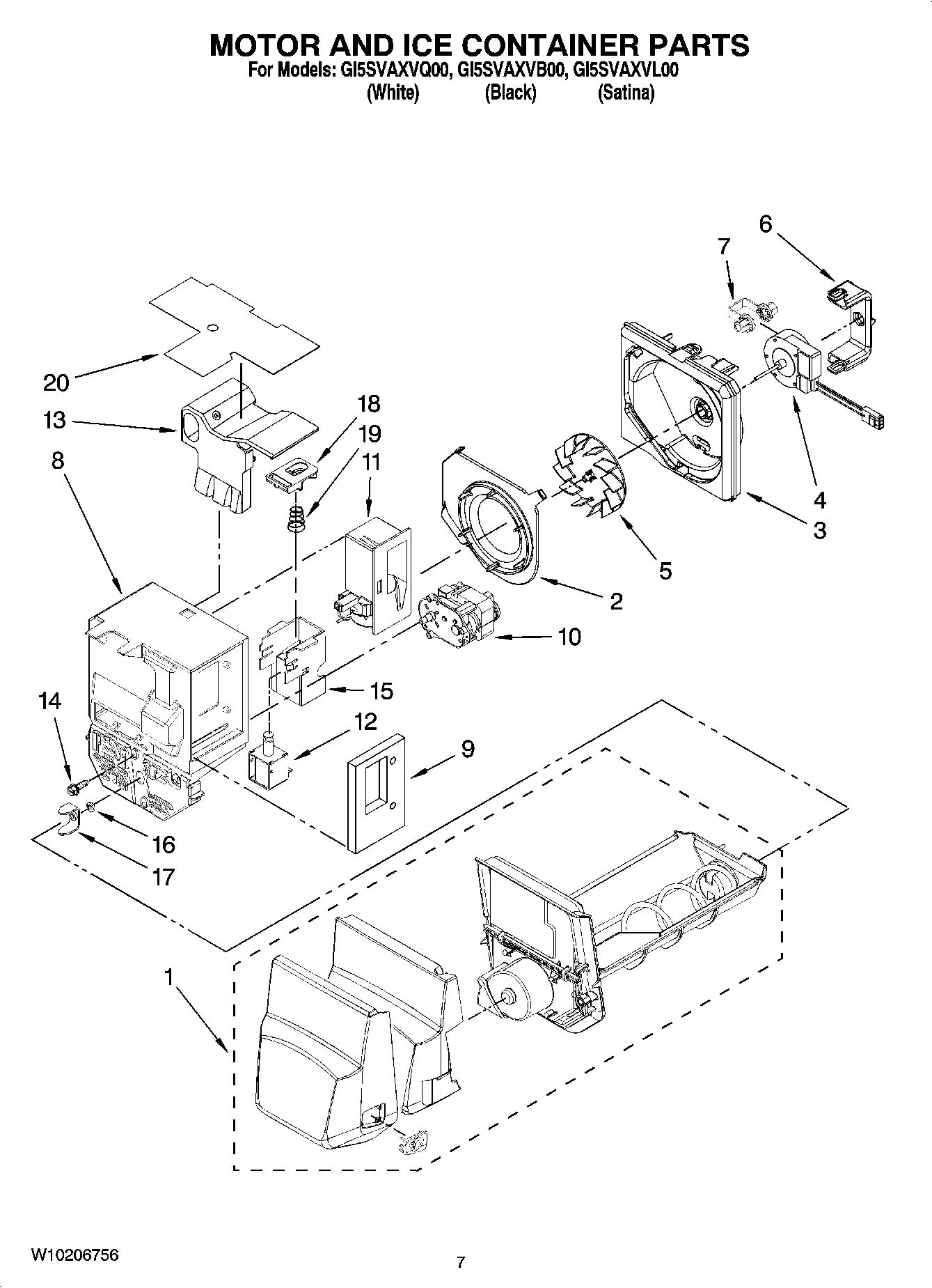 04 - MOTOR AND ICE CONTAINER PARTS
