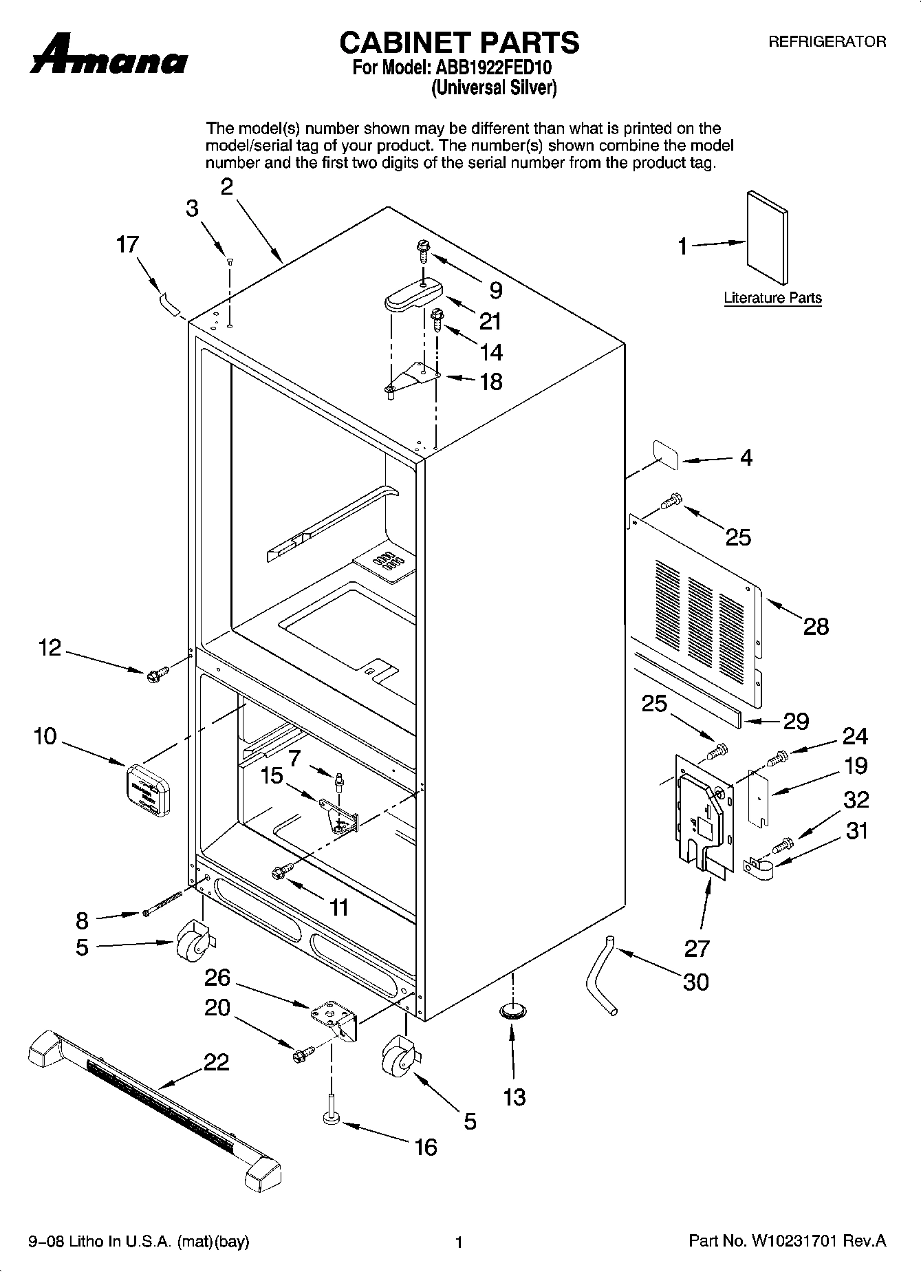 01 - CABINET PARTS
