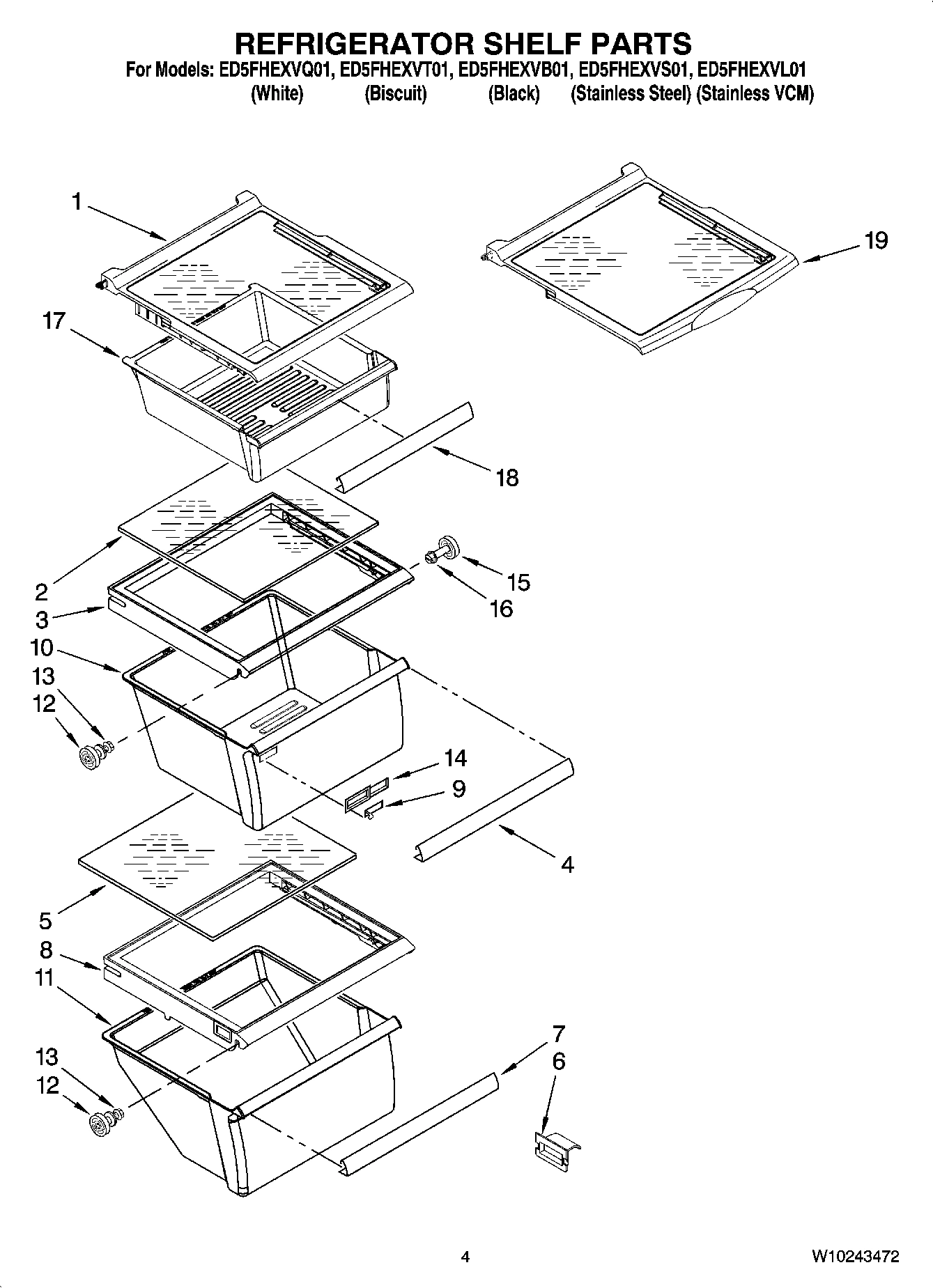 03 - REFRIGERATOR SHELF PARTS