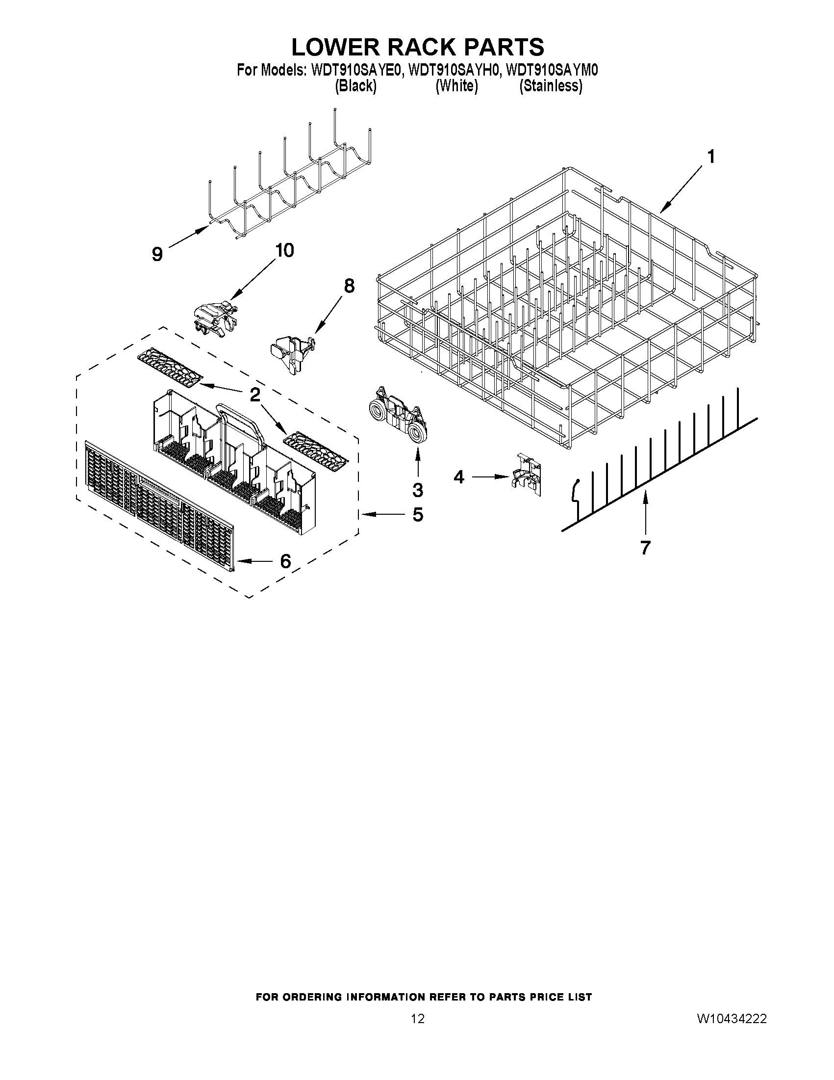 10 - LOWER RACK PARTS