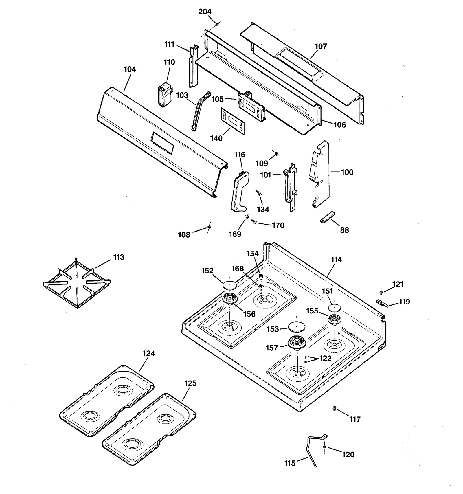 CONTROL PANEL & COOKTOP