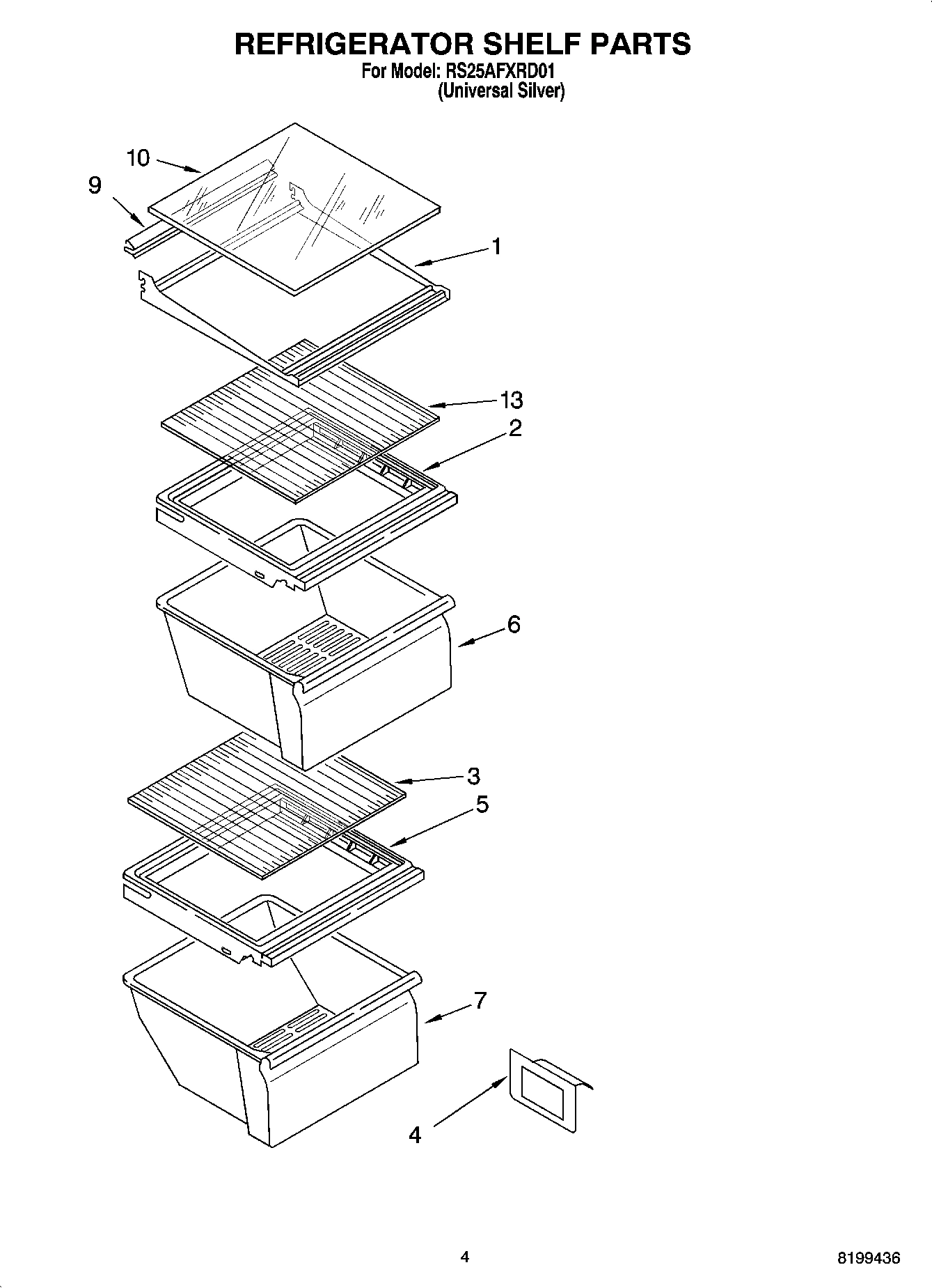 03 - REFRIGERATOR SHELF PARTS