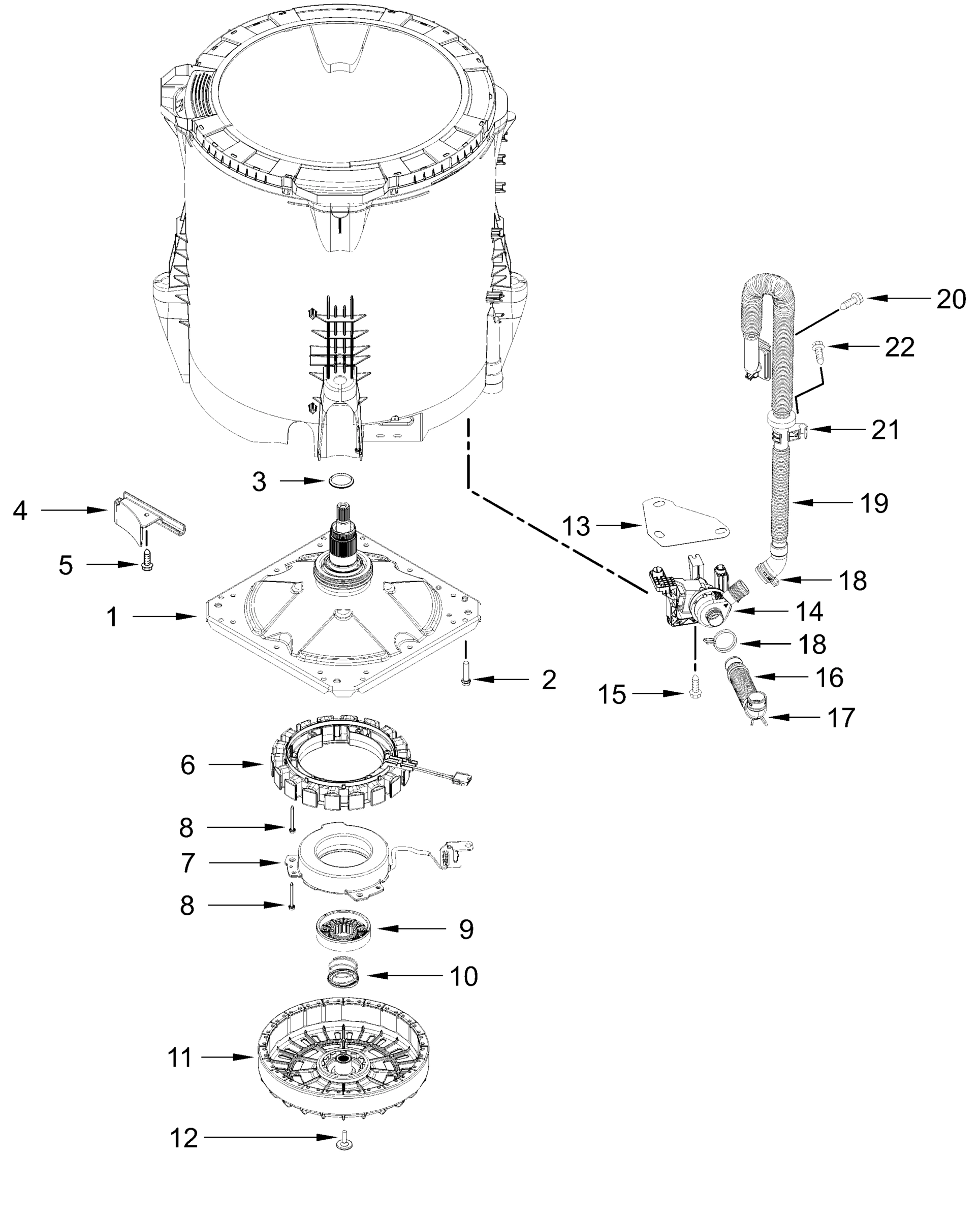 GEARCASE, MOTOR AND PUMP PARTS