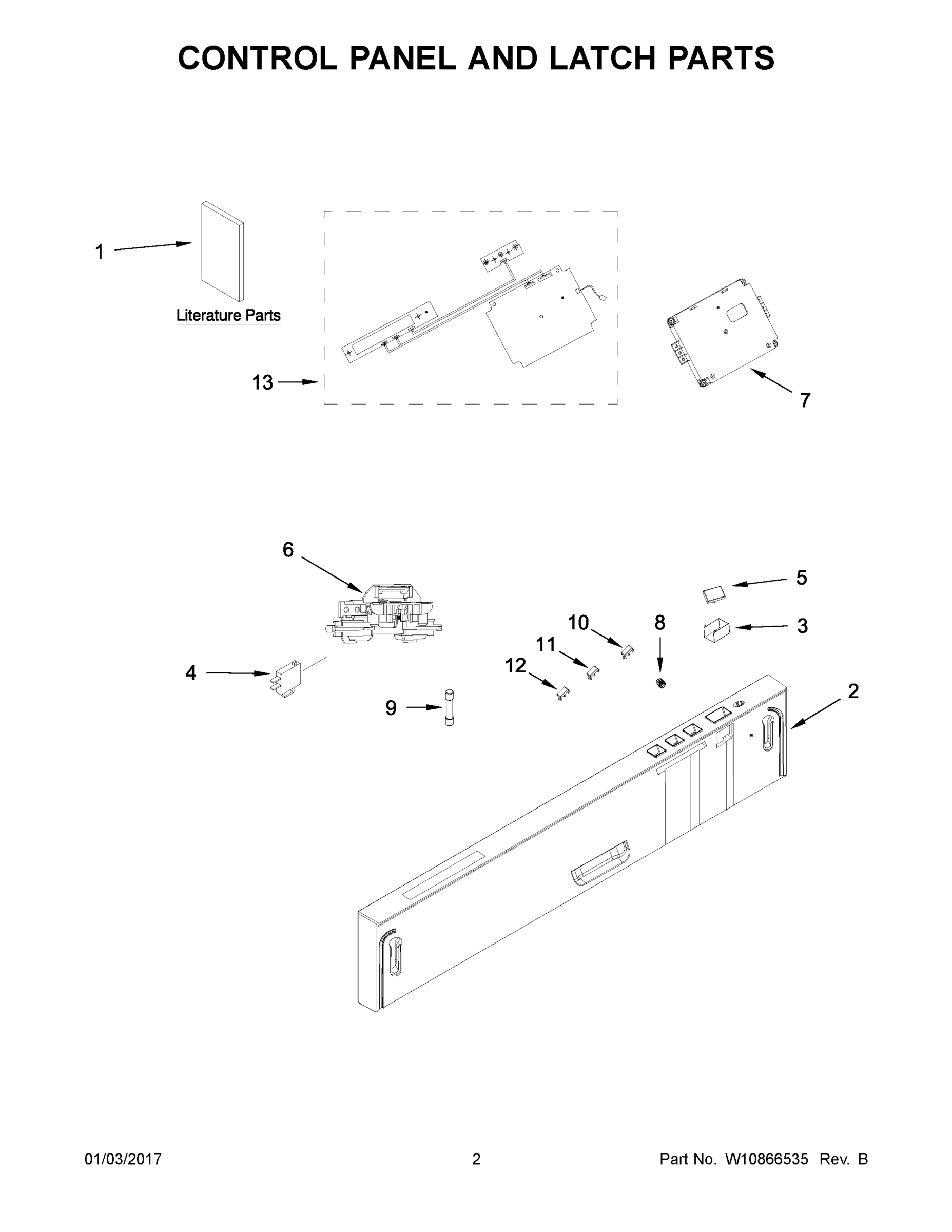 02 - CONTROL PANEL AND LATCH PARTS